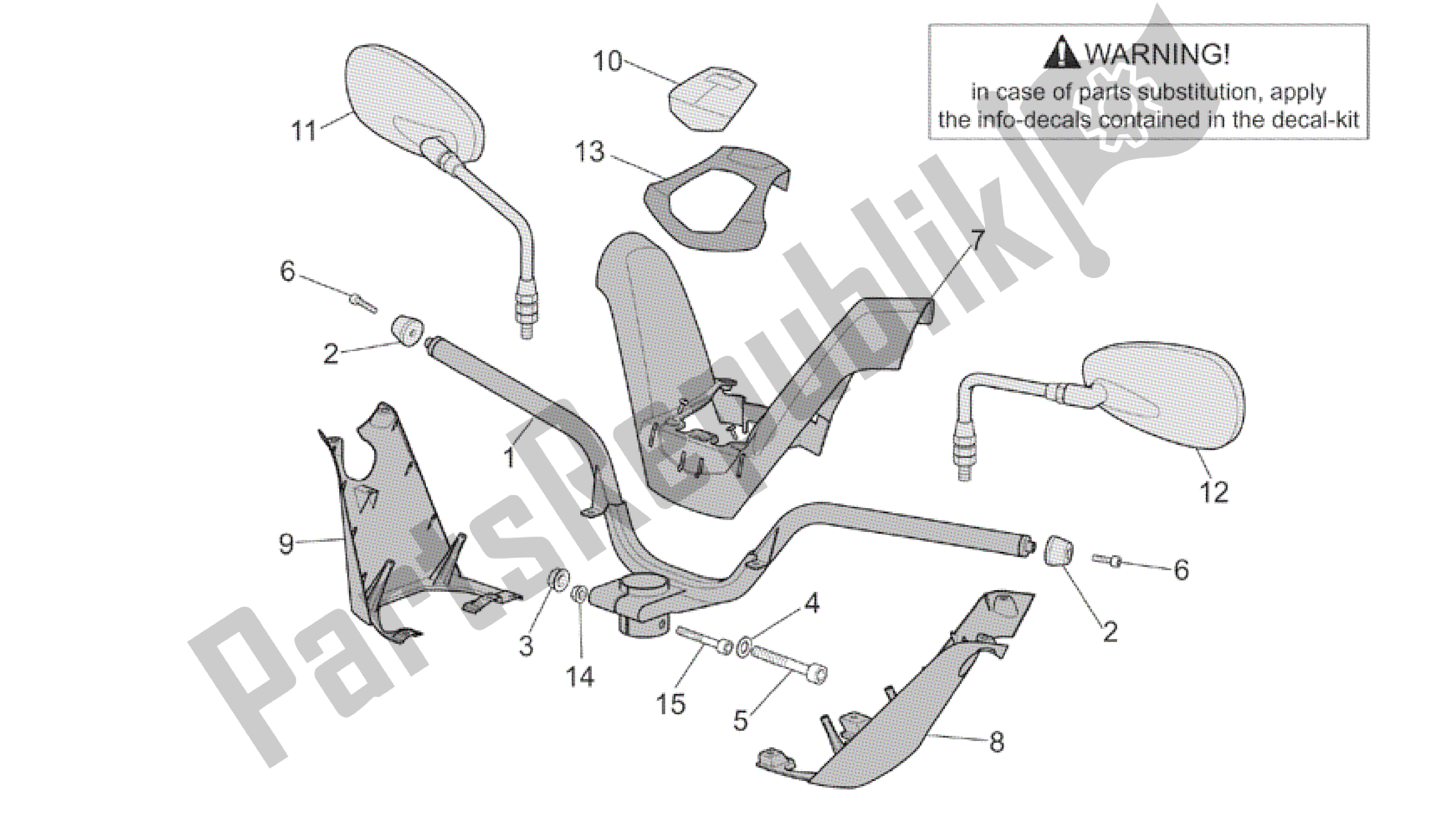 Toutes les pièces pour le Guidon du Aprilia Atlantic 500 2001 - 2004