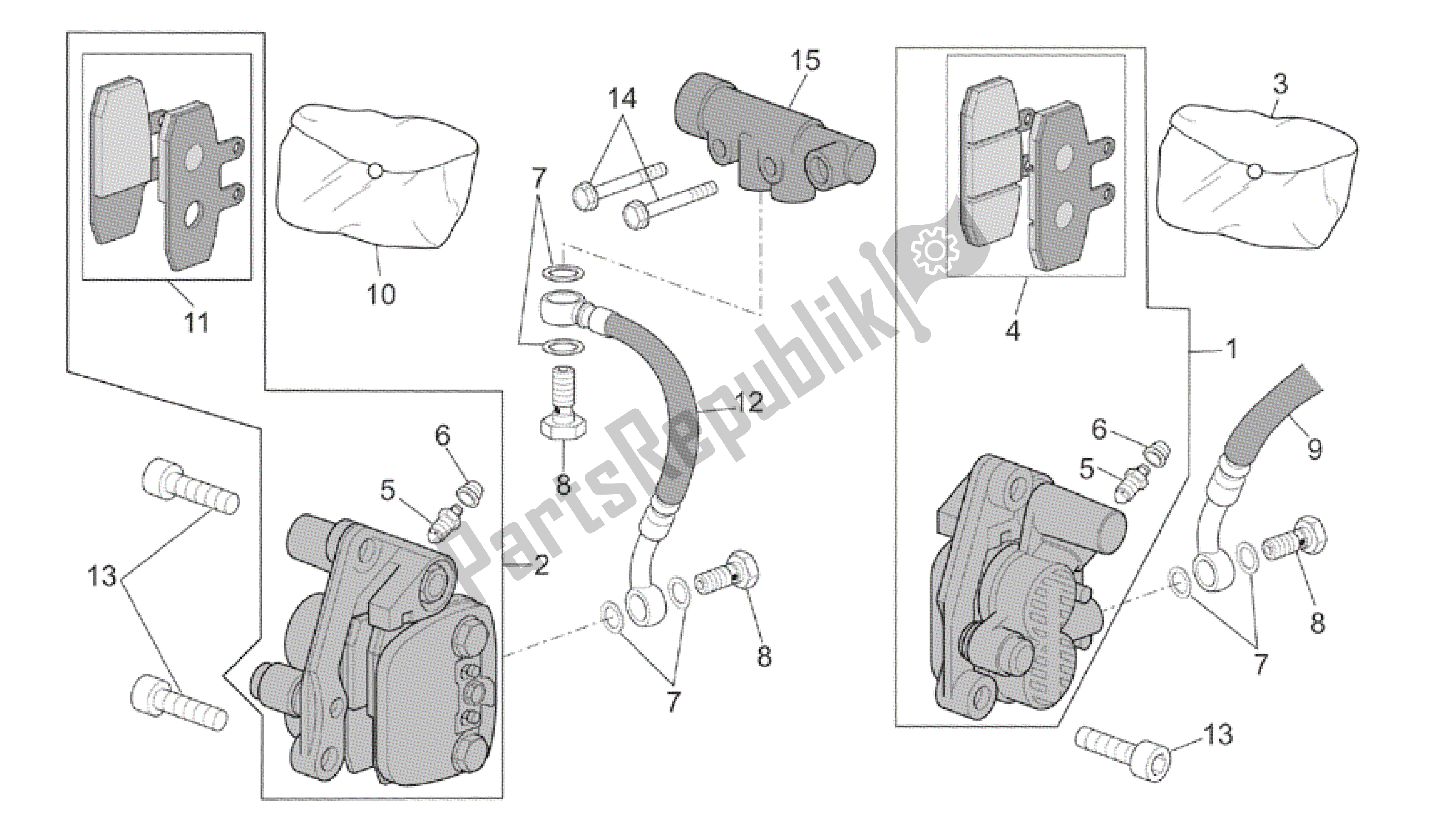 Alle Teile für das Bremssattel Vorne des Aprilia Atlantic 500 2001 - 2004