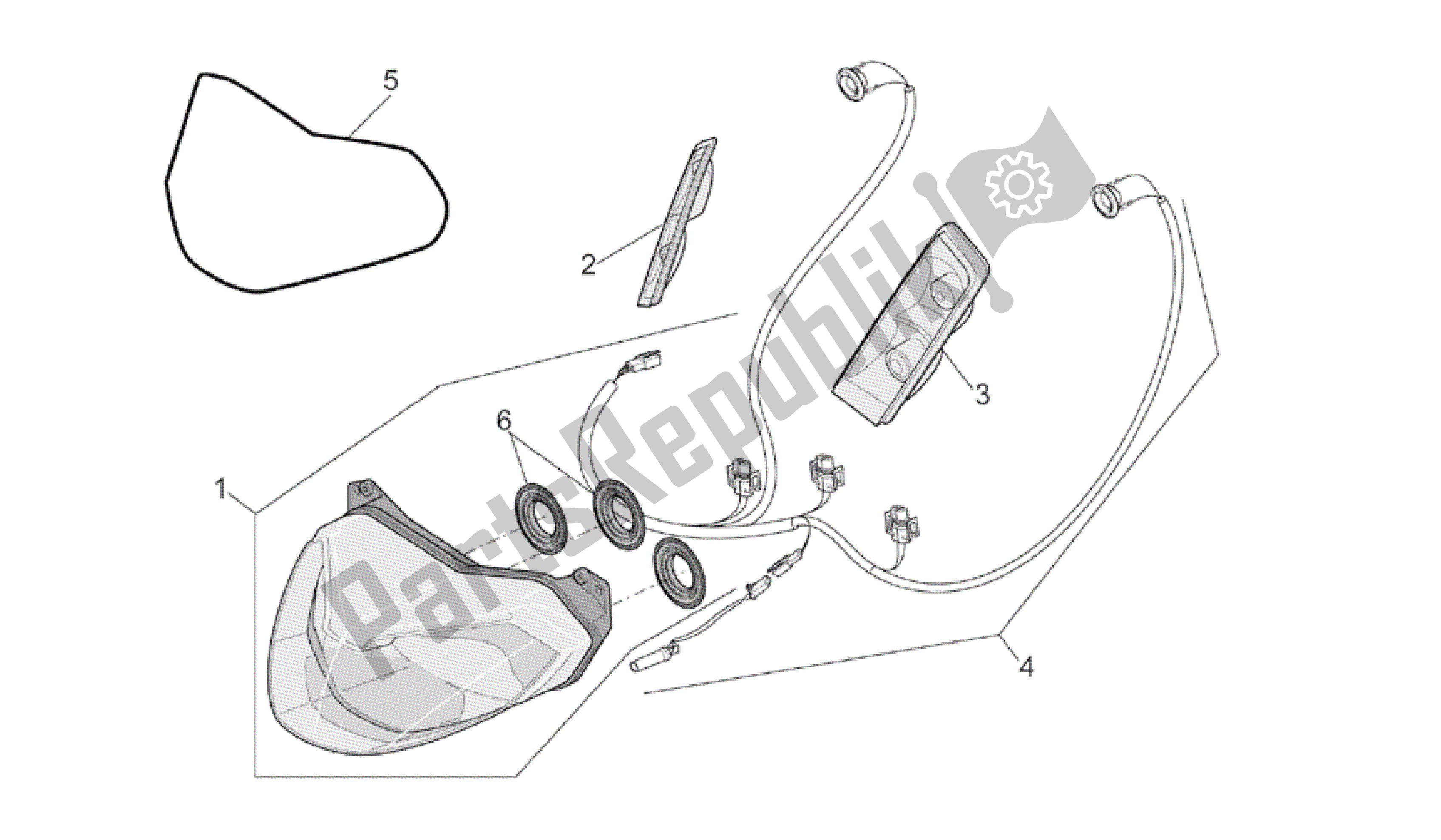 Tutte le parti per il Faro del Aprilia Atlantic 500 2001 - 2004