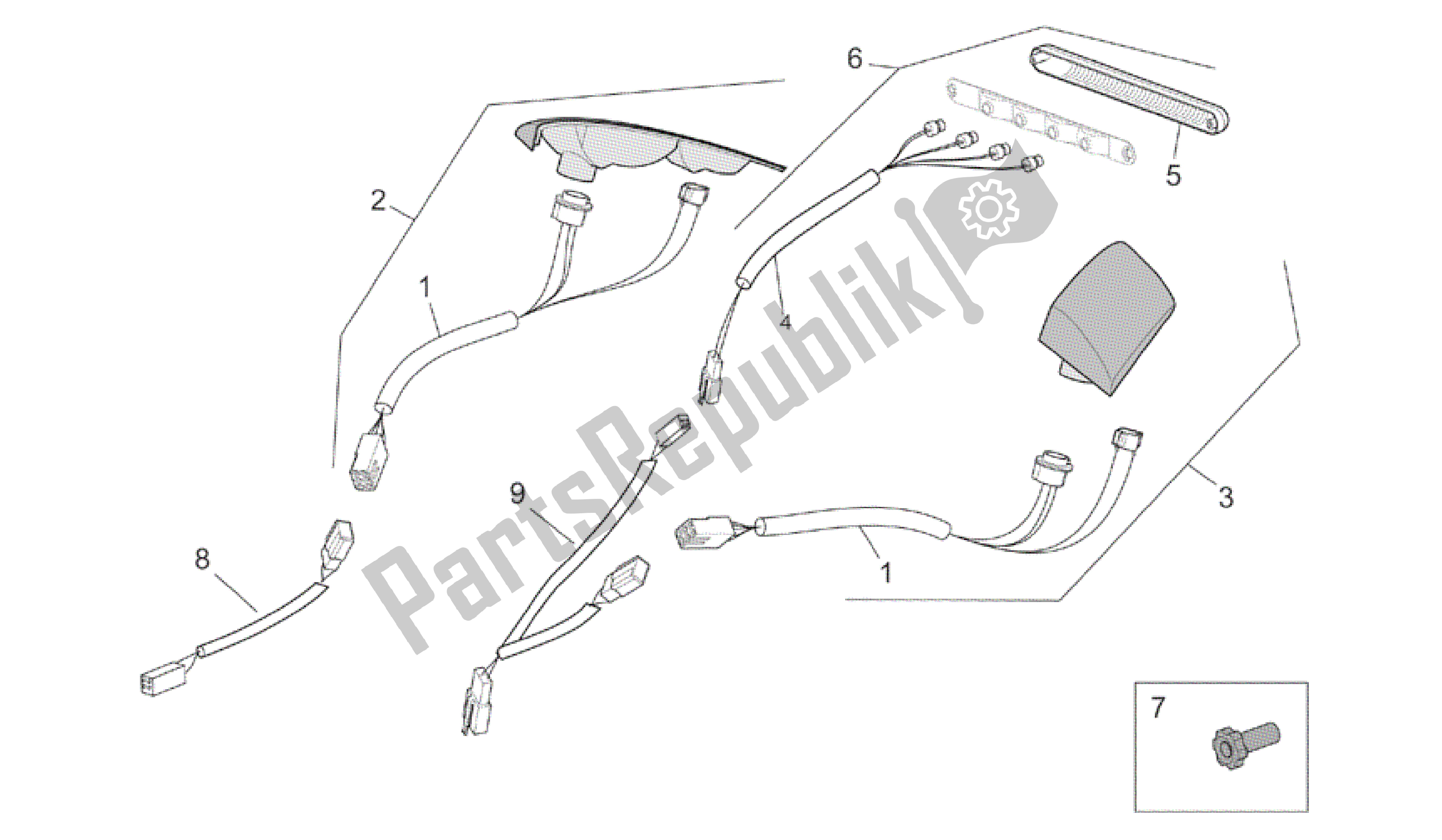 Toutes les pièces pour le Feu Arrière du Aprilia Atlantic 500 2001 - 2004