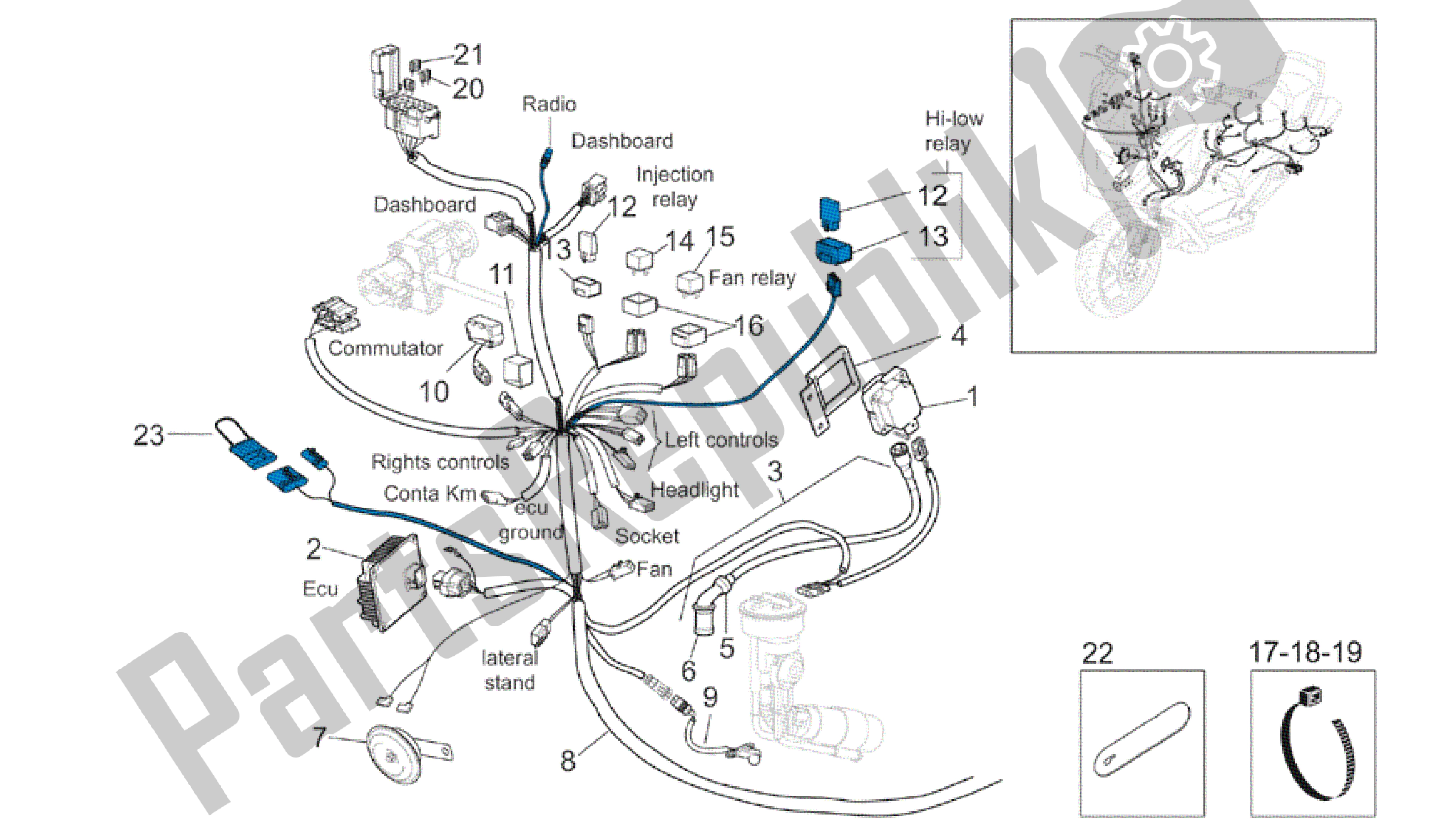 Alle Teile für das Elektrisches System I des Aprilia Atlantic 500 2001 - 2004