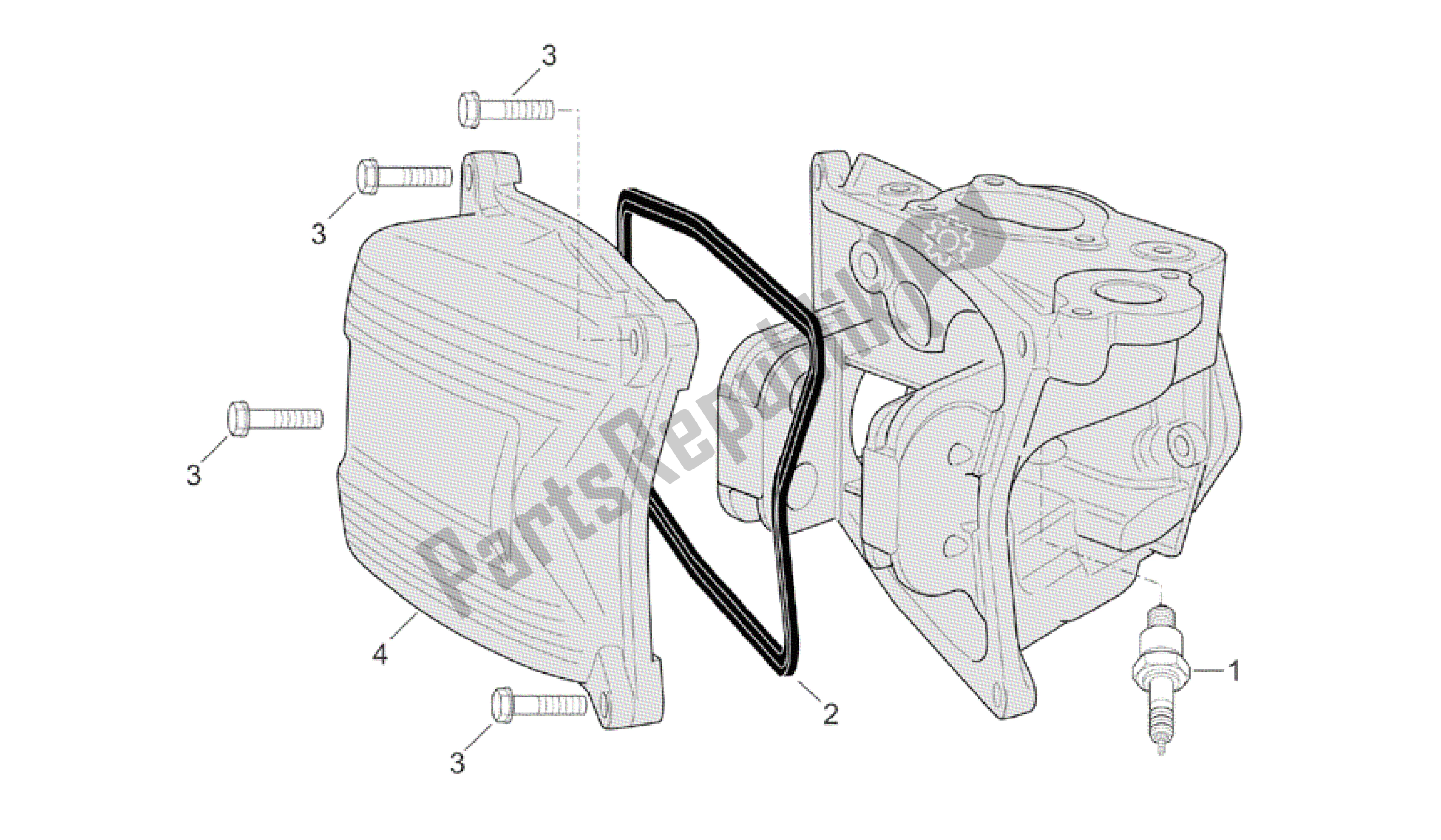 All parts for the Head Cover (int. Thermostat) of the Aprilia Atlantic 500 2001 - 2004