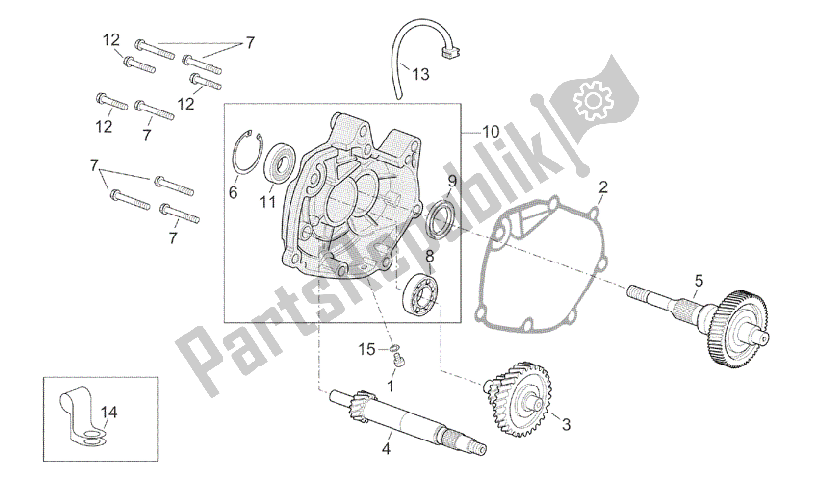 Todas as partes de Transmissão do Aprilia Atlantic 500 2001 - 2004