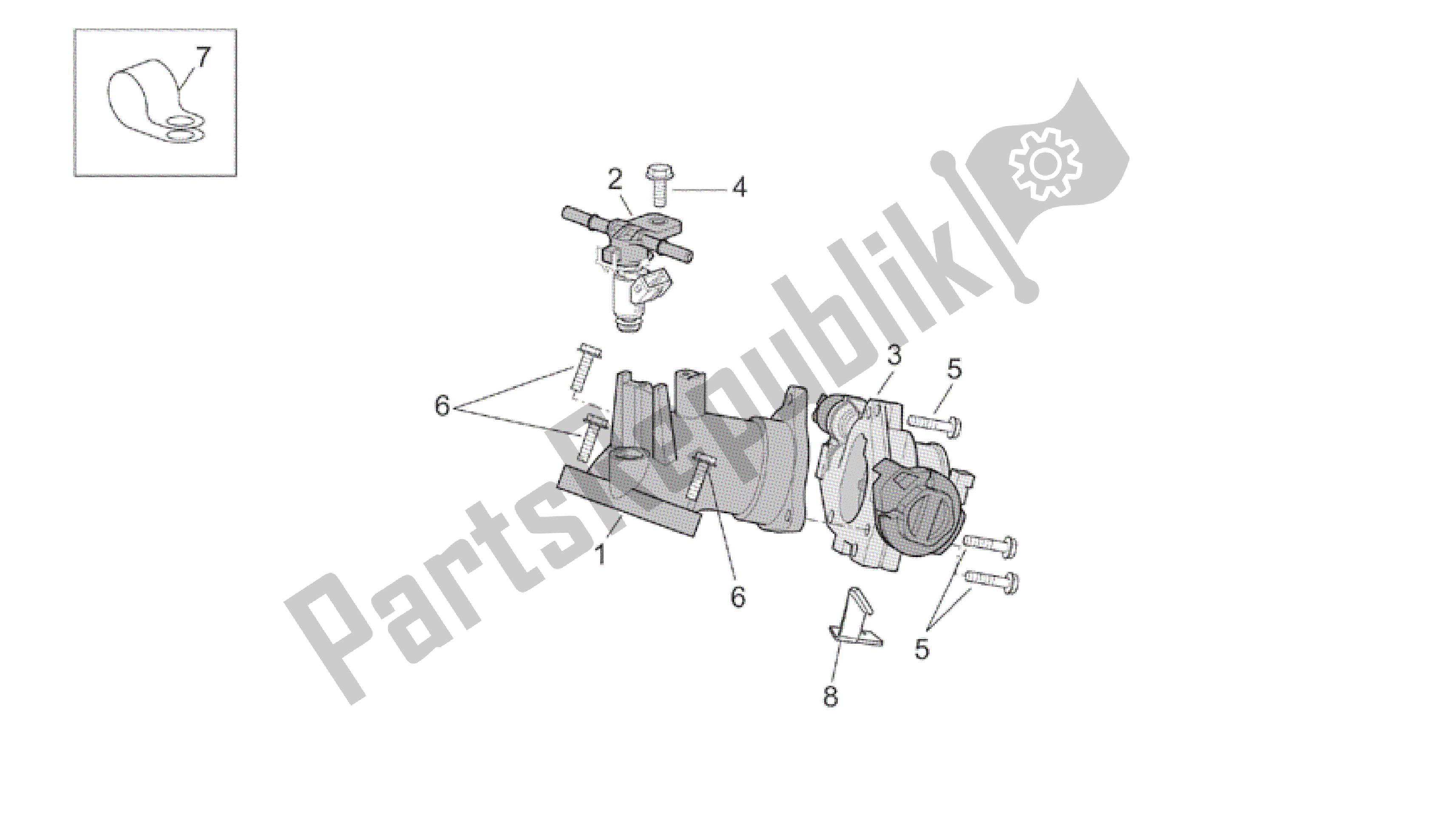 Alle onderdelen voor de Gasklephuis van de Aprilia Atlantic 500 2001 - 2004