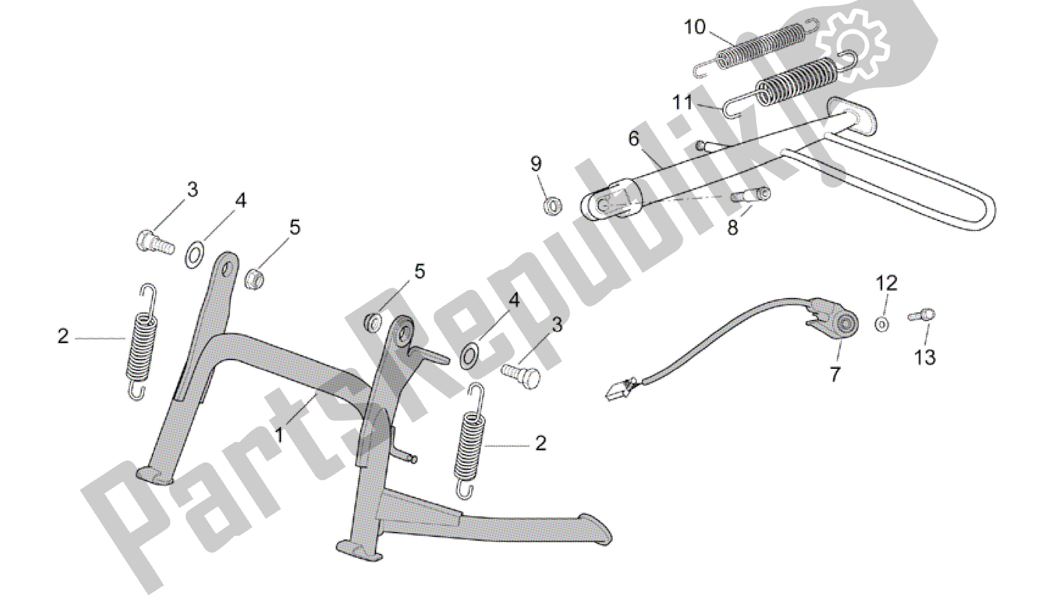 Toutes les pièces pour le Béquille Centrale du Aprilia Scarabeo 500 2003 - 2006