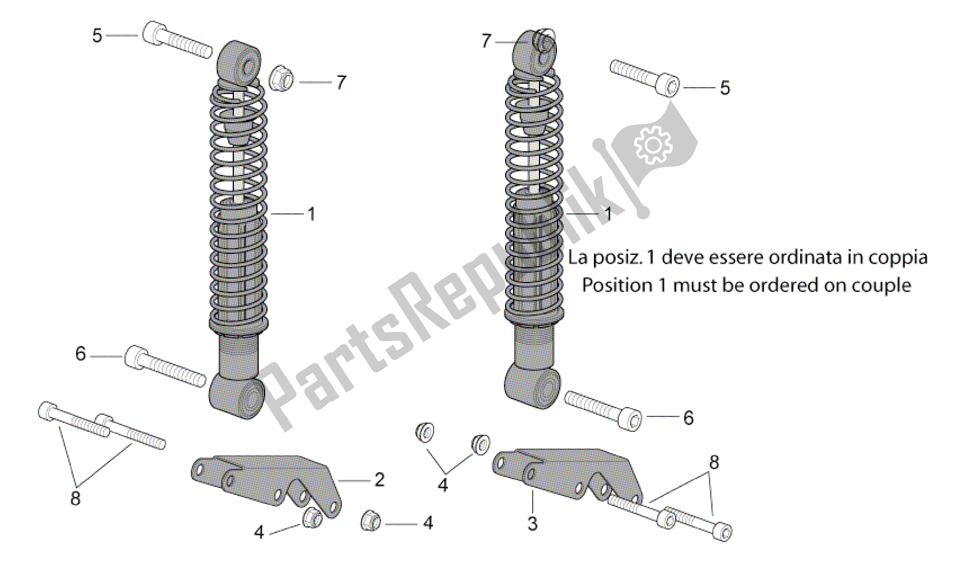 Todas las partes para Amortiguador Trasero de Aprilia Scarabeo 500 2003 - 2006