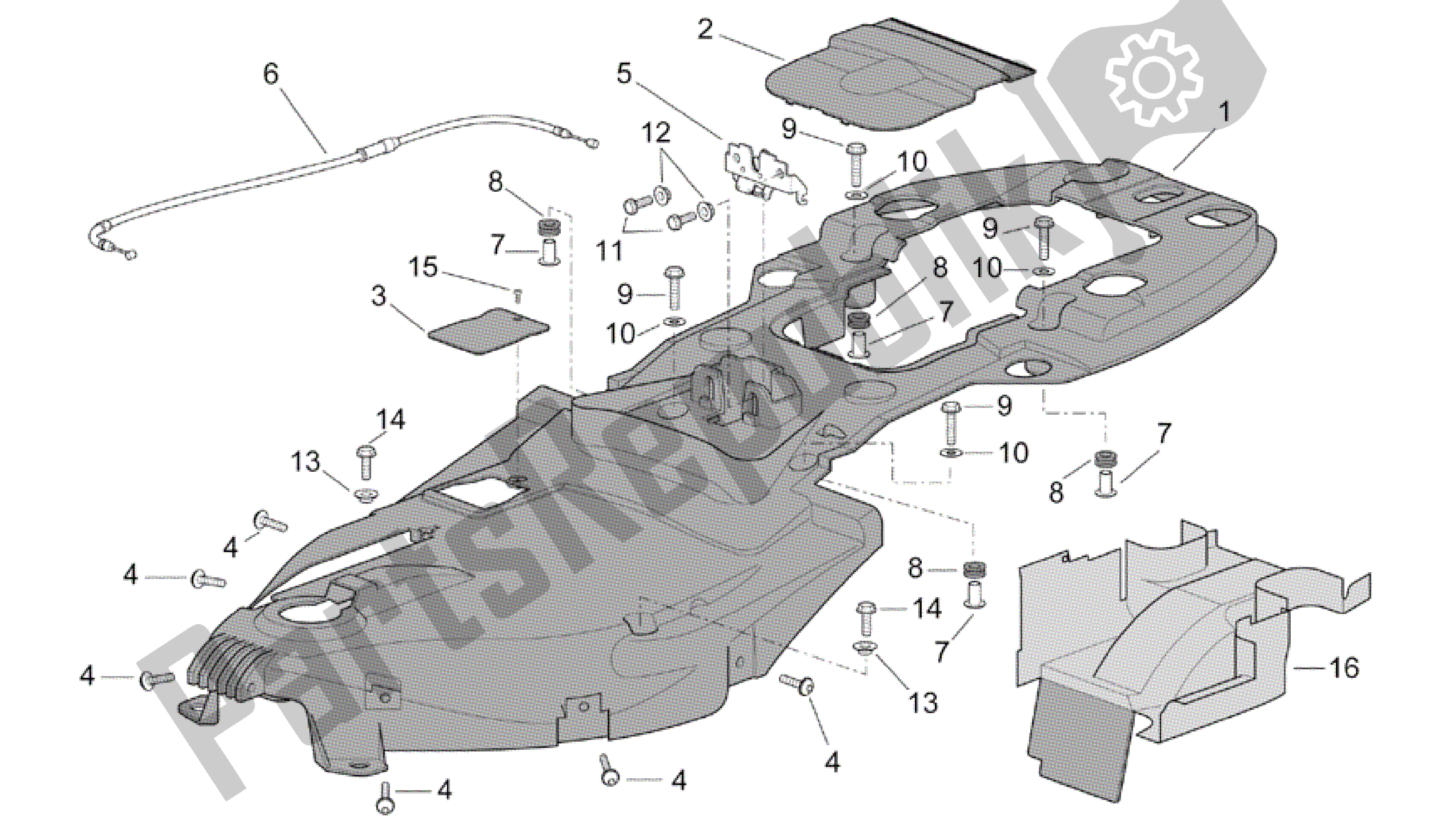 Alle Teile für das Untersattel des Aprilia Scarabeo 500 2003 - 2006