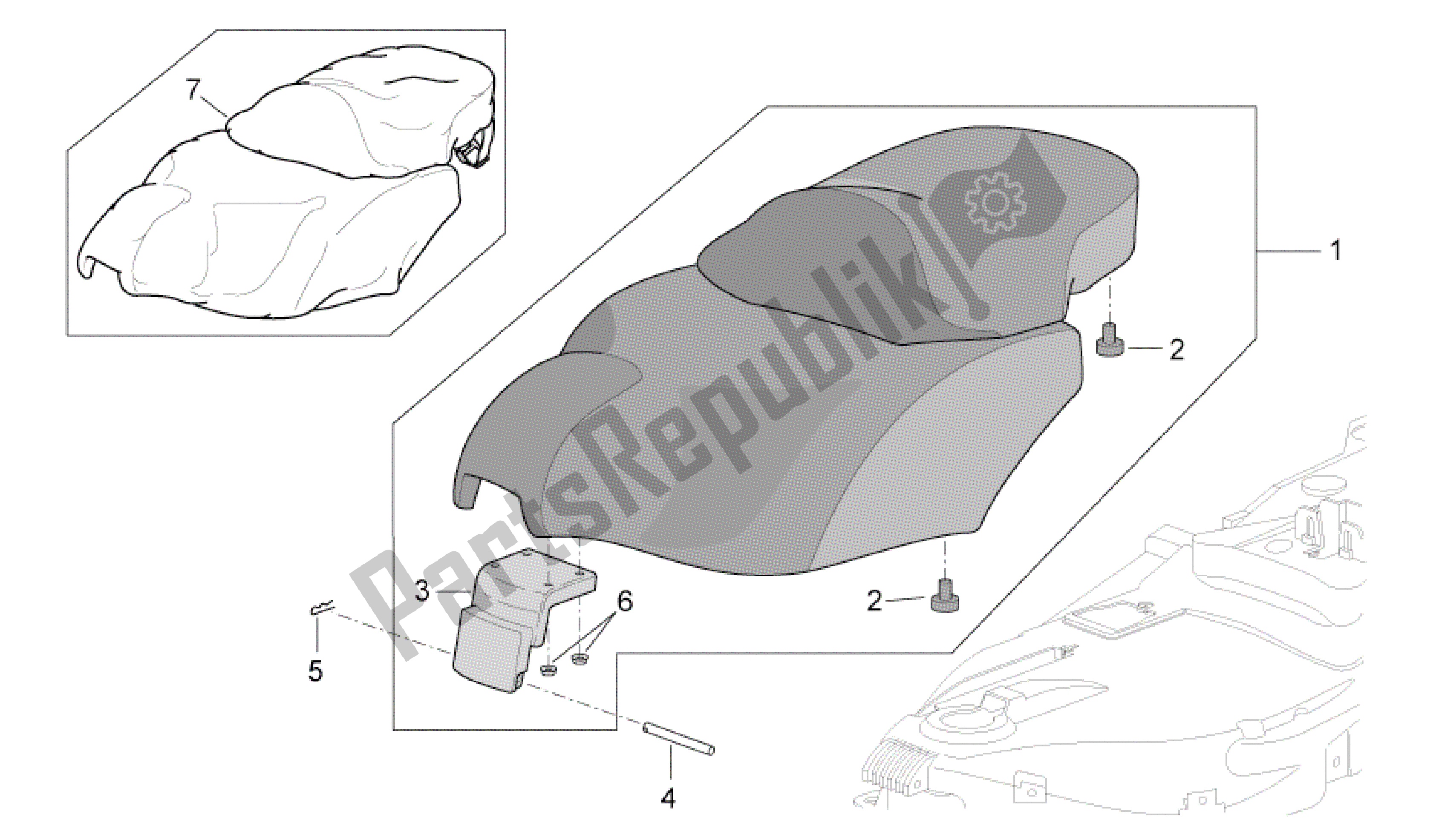 Alle Teile für das Satteleinheit des Aprilia Scarabeo 500 2003 - 2006