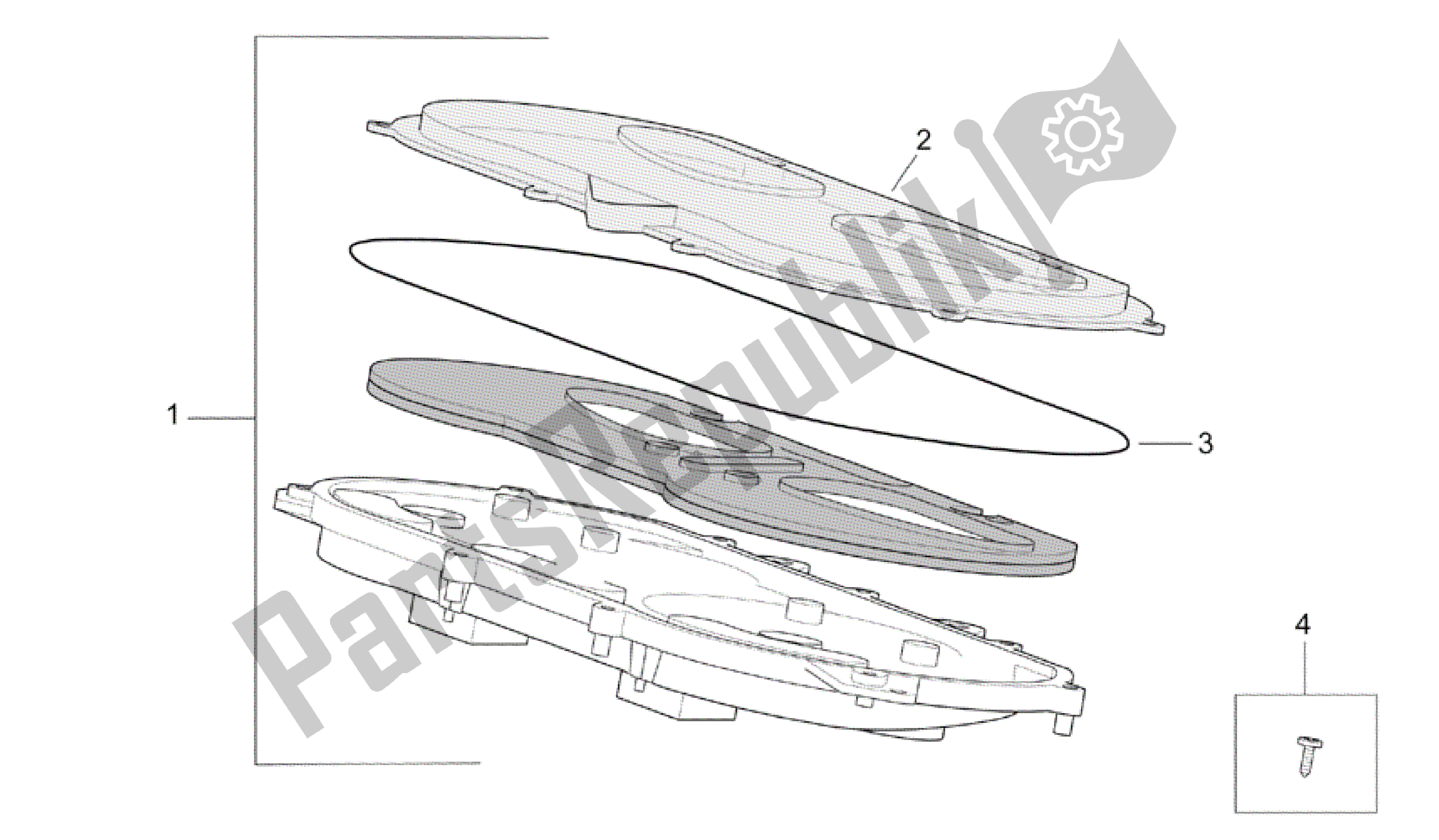 Alle onderdelen voor de Dashboard van de Aprilia Scarabeo 500 2003 - 2006