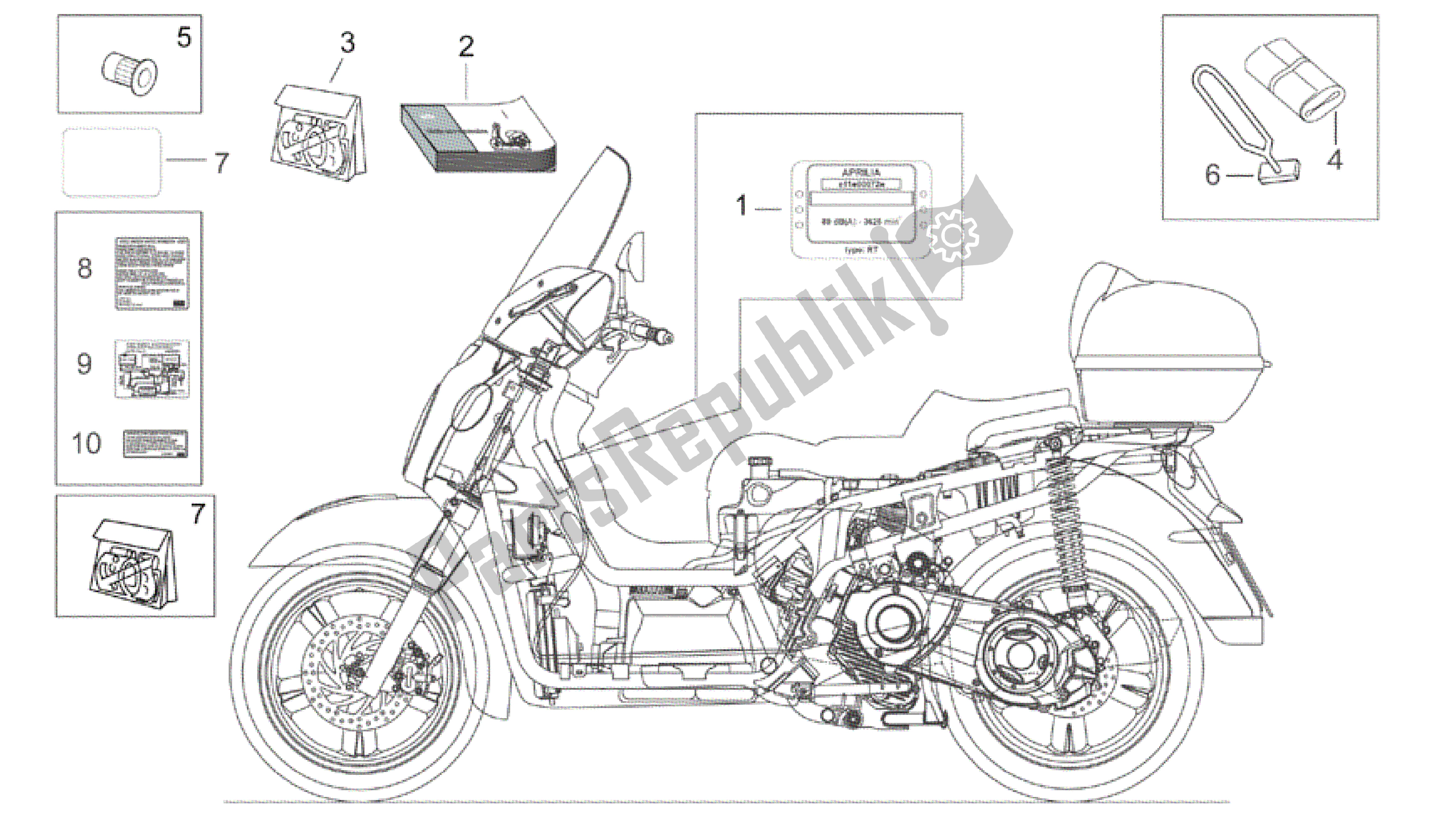 Alle onderdelen voor de Deel Voltooien van de Aprilia Scarabeo 500 2003 - 2006