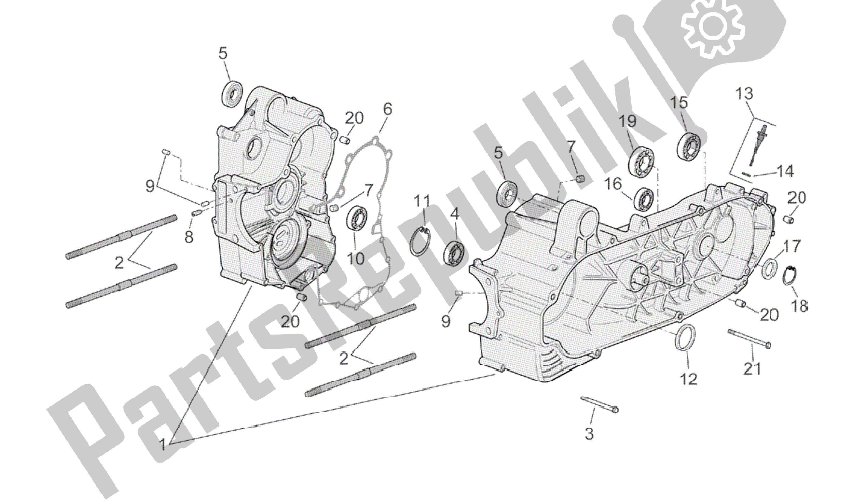 Todas as partes de Bloco Do Motor do Aprilia Scarabeo 500 2003 - 2006