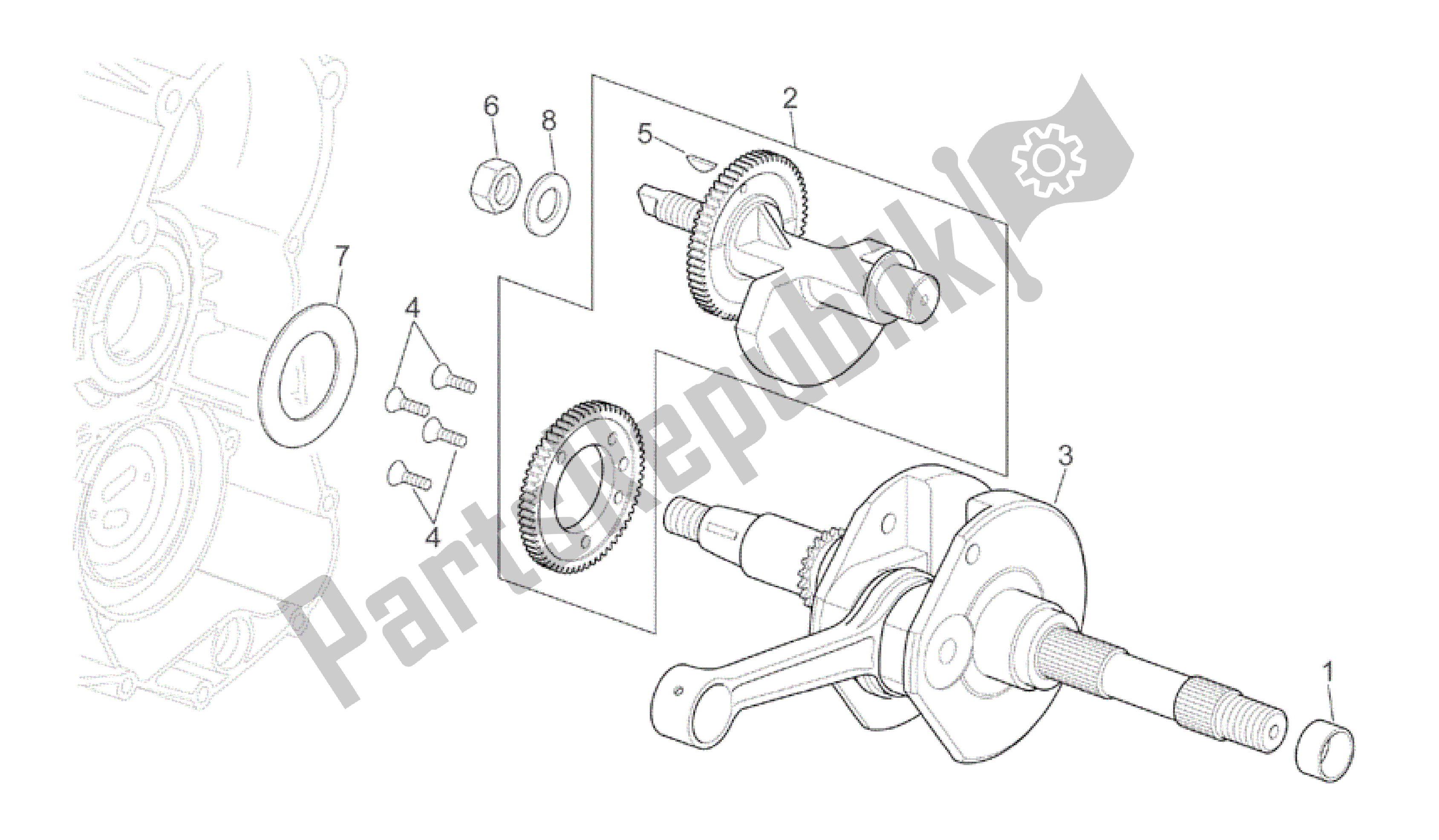 All parts for the Drive Shaft of the Aprilia Scarabeo 500 2003 - 2006