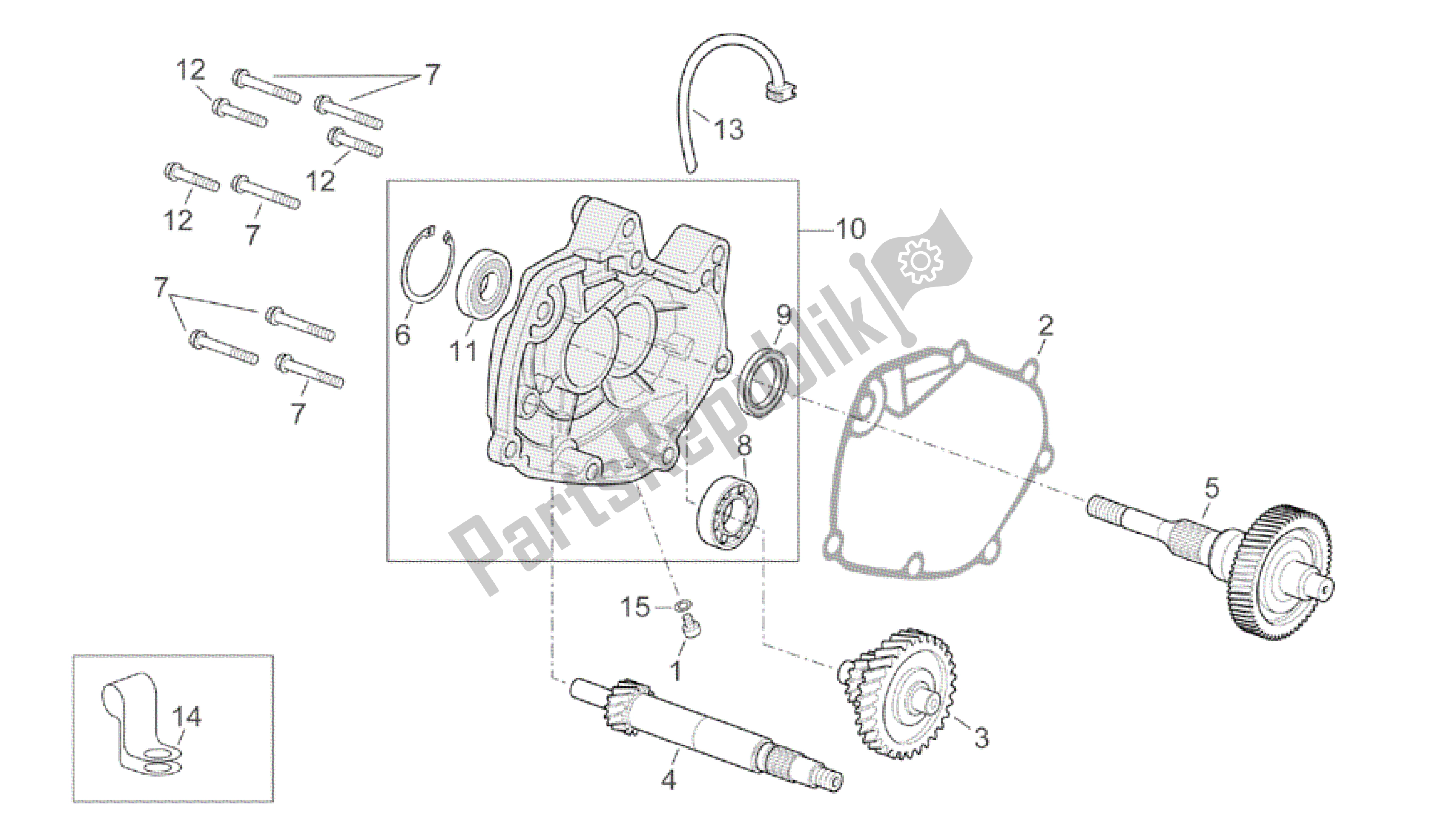 All parts for the Transmission of the Aprilia Scarabeo 500 2003 - 2006