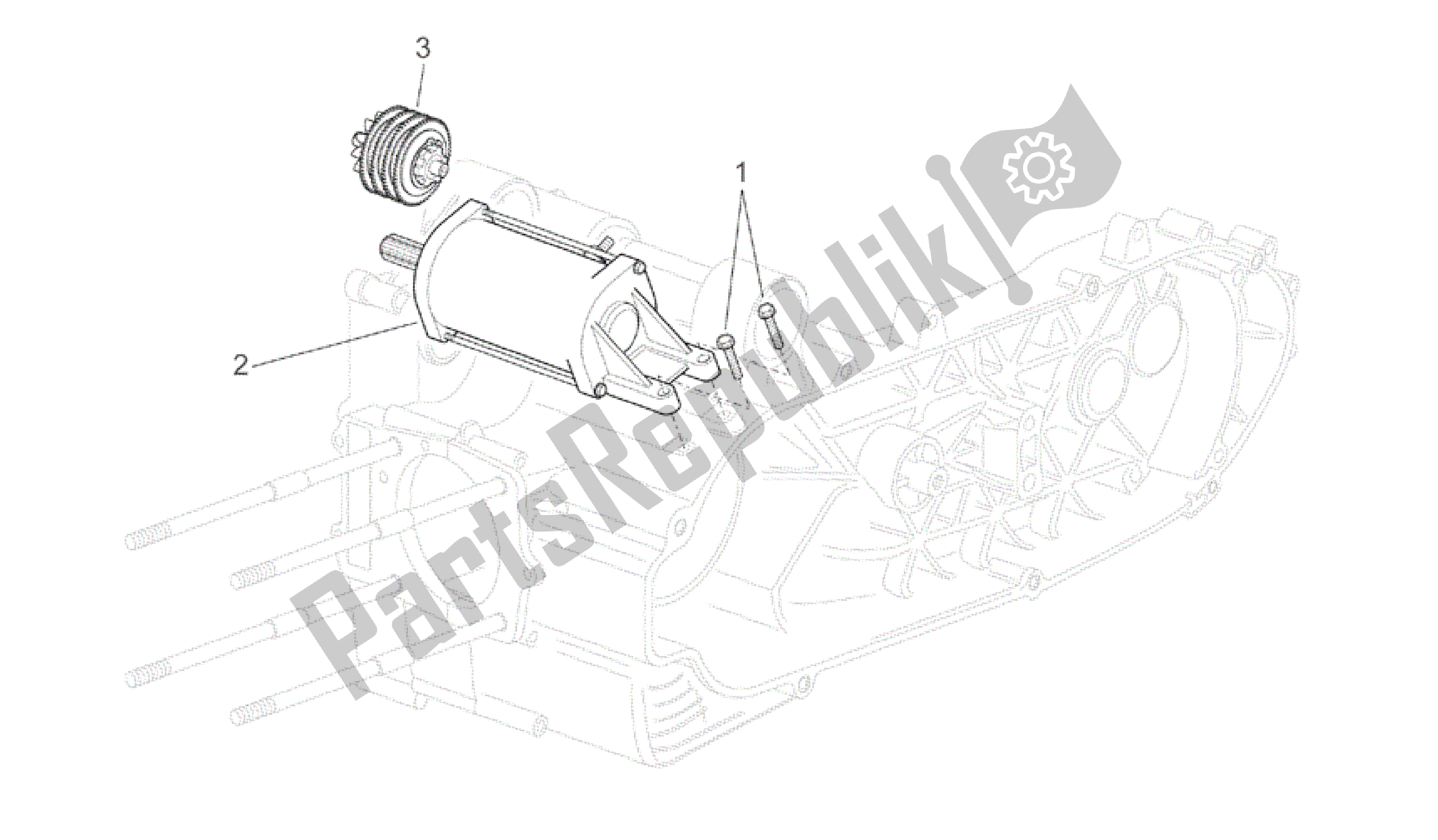 All parts for the Starter Motor of the Aprilia Scarabeo 500 2003 - 2006