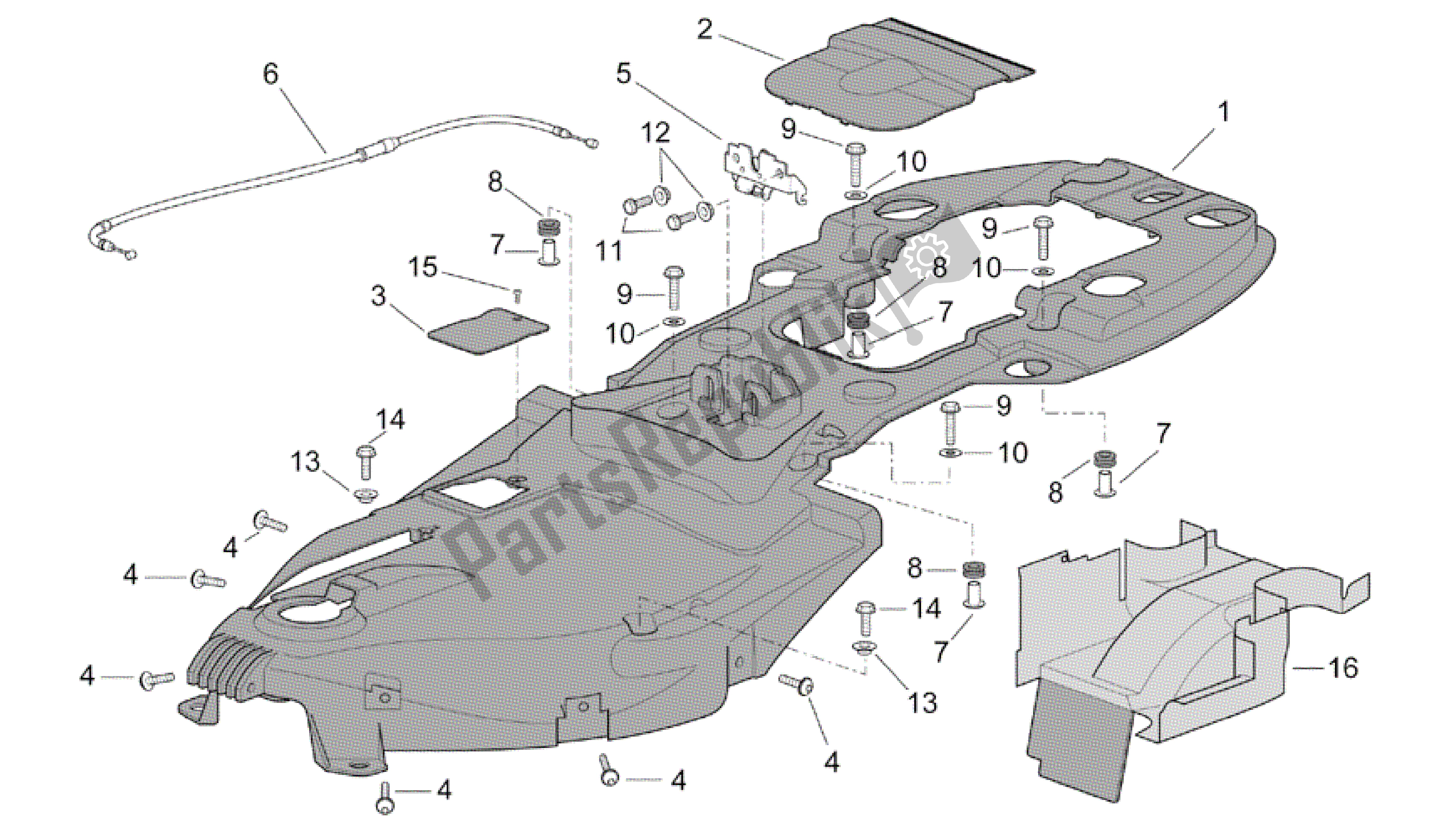 Toutes les pièces pour le Underaddle du Aprilia Scarabeo 500 2003 - 2006