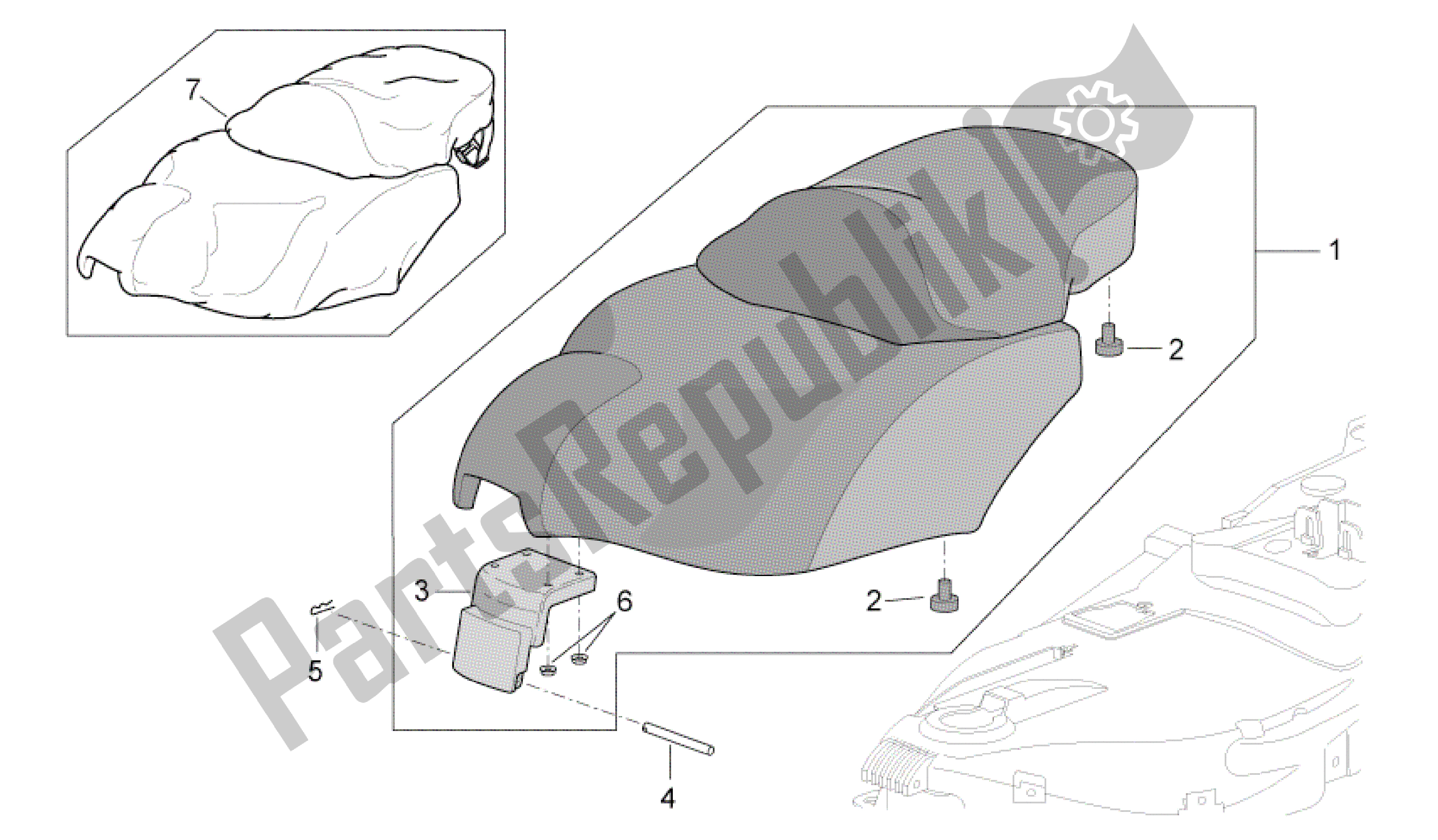 Toutes les pièces pour le Unité De Selle du Aprilia Scarabeo 500 2003 - 2006