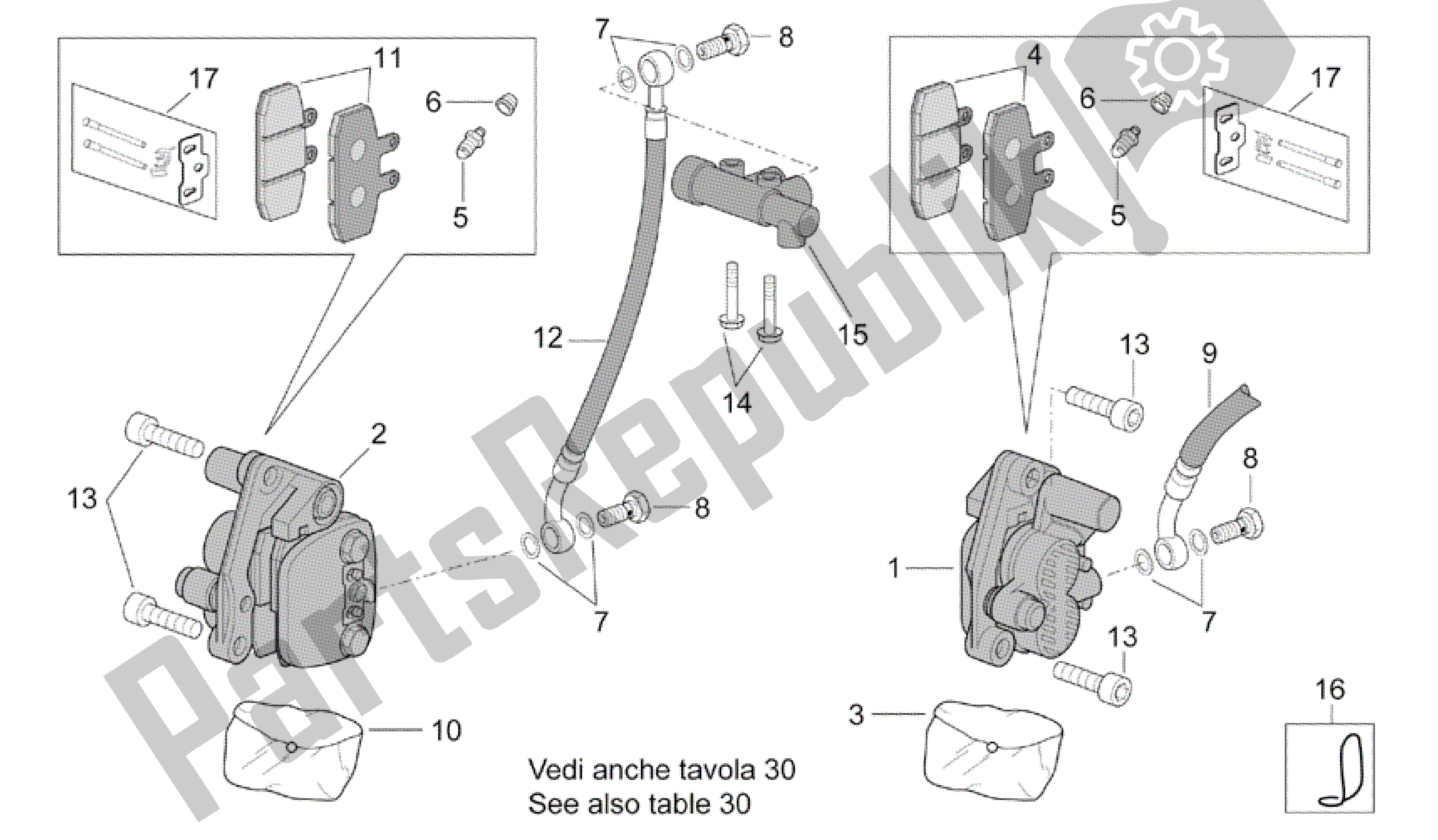 Alle Teile für das Bremssattel Vorne des Aprilia Scarabeo 500 2003 - 2006