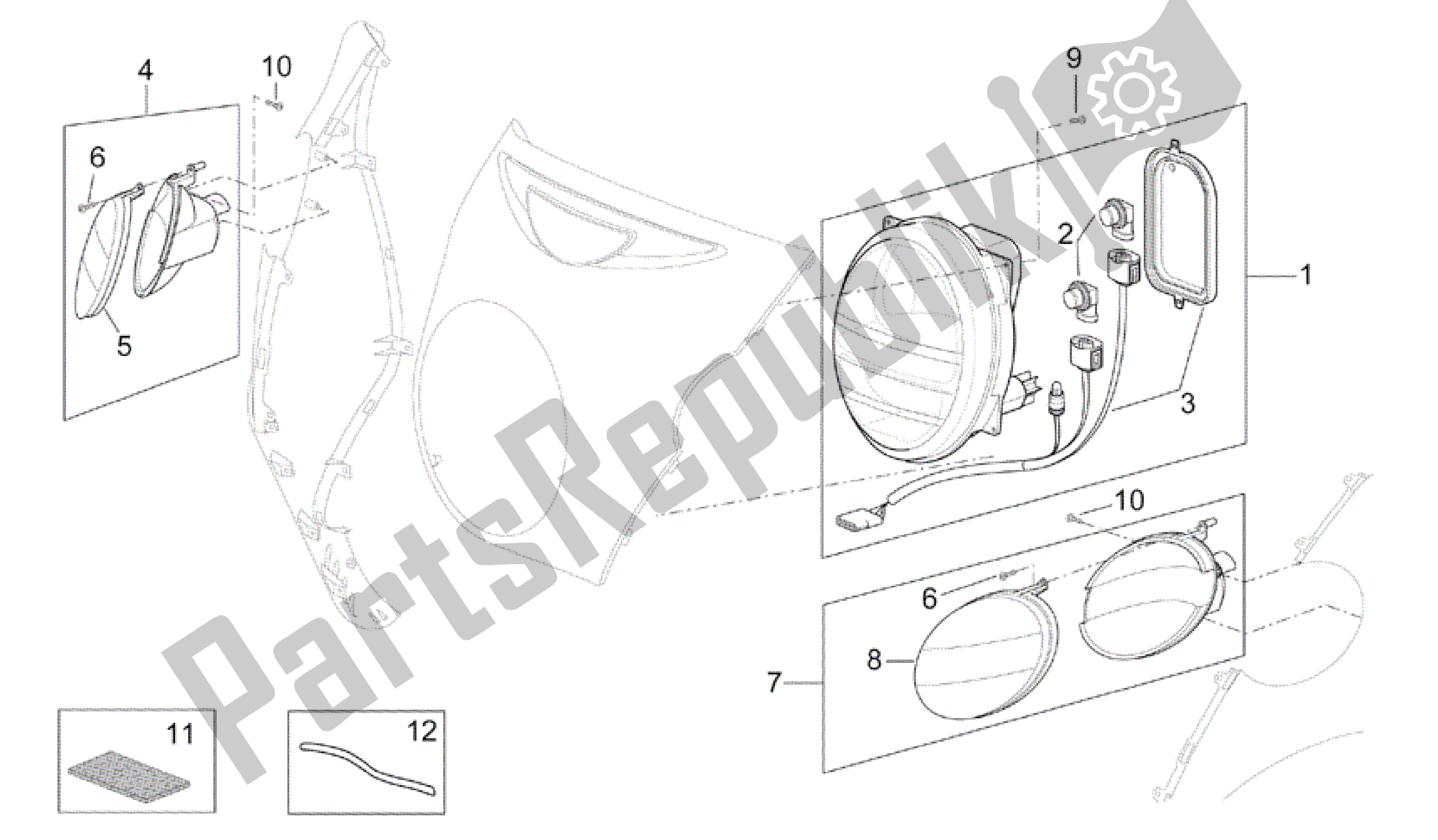 Wszystkie części do Przednie ? Wiat? A Aprilia Scarabeo 500 2003 - 2006