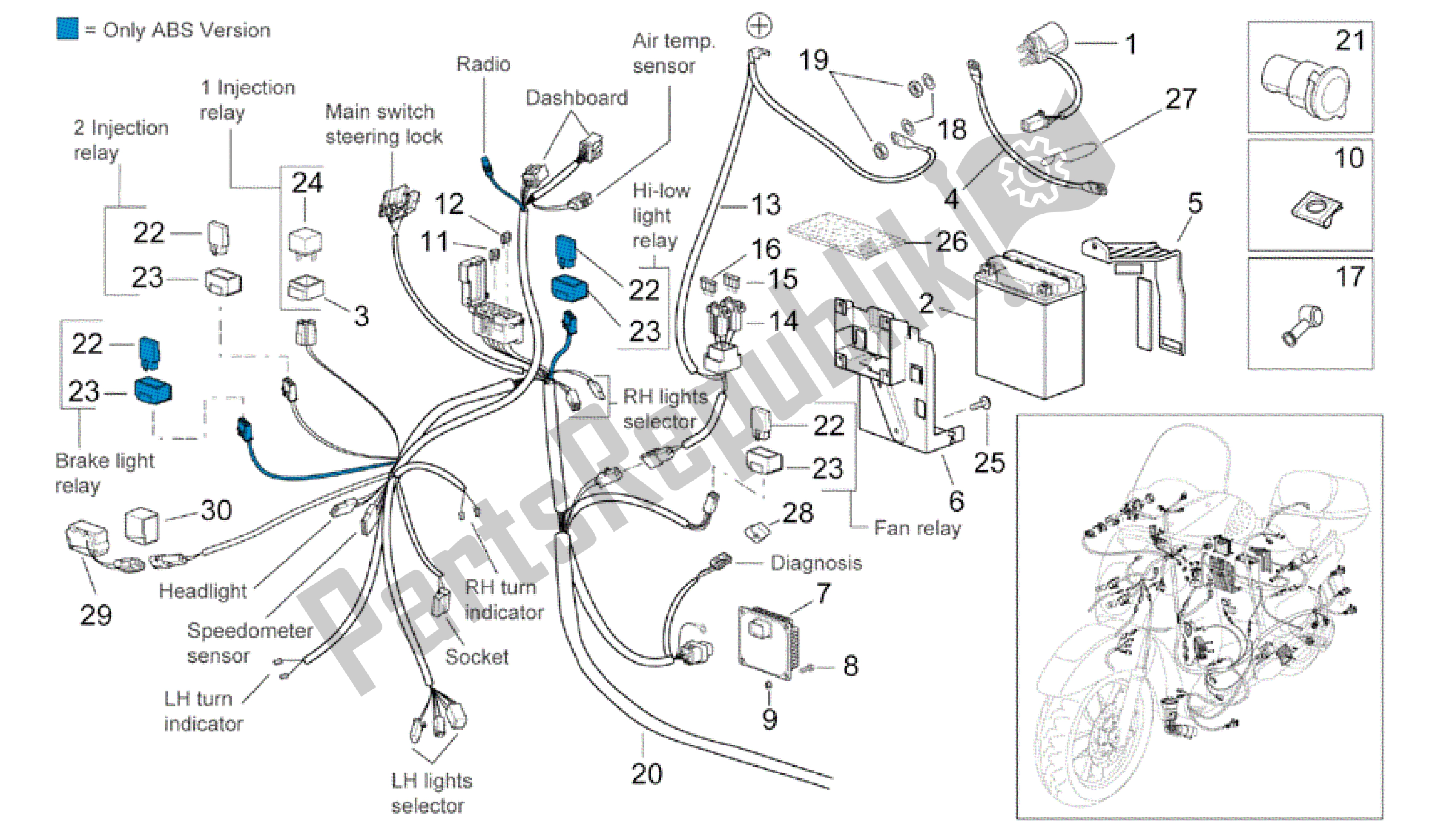 Wszystkie części do Instalacja Elektryczna Ii Aprilia Scarabeo 500 2003 - 2006