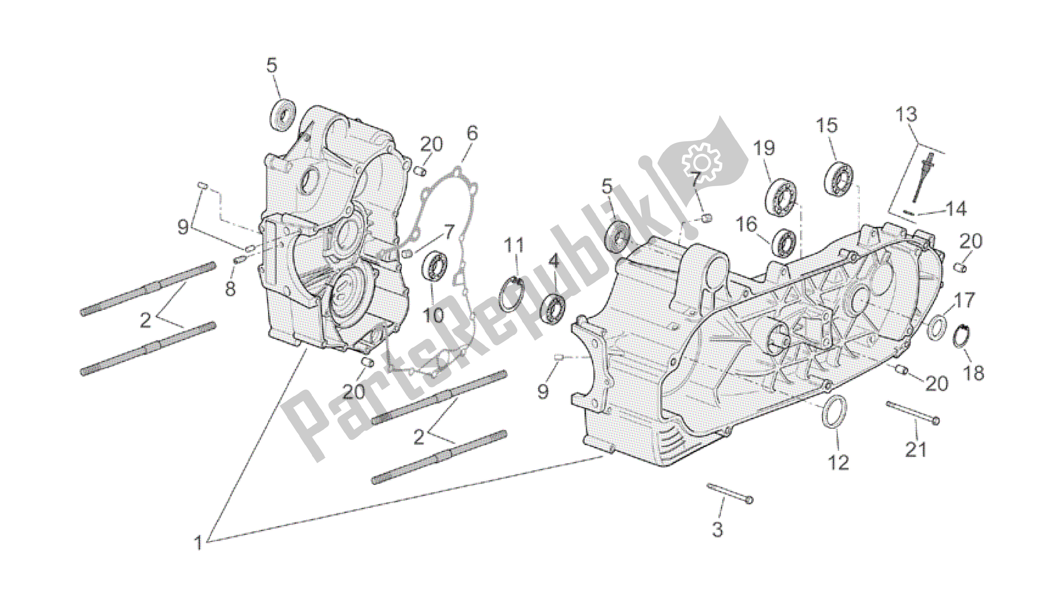 Tutte le parti per il Carter del Aprilia Scarabeo 500 2003 - 2006