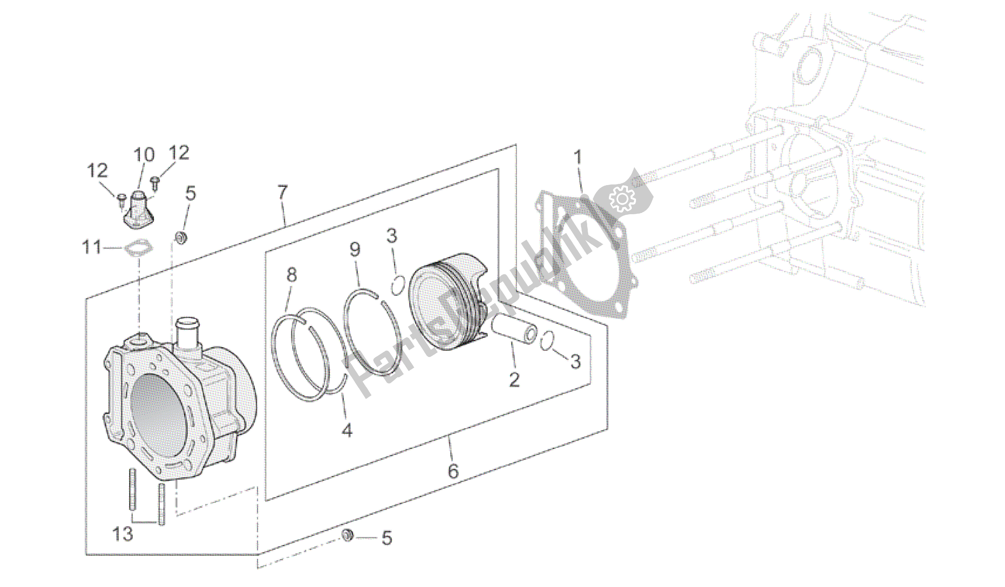 Toutes les pièces pour le Cylindre du Aprilia Scarabeo 500 2003 - 2006