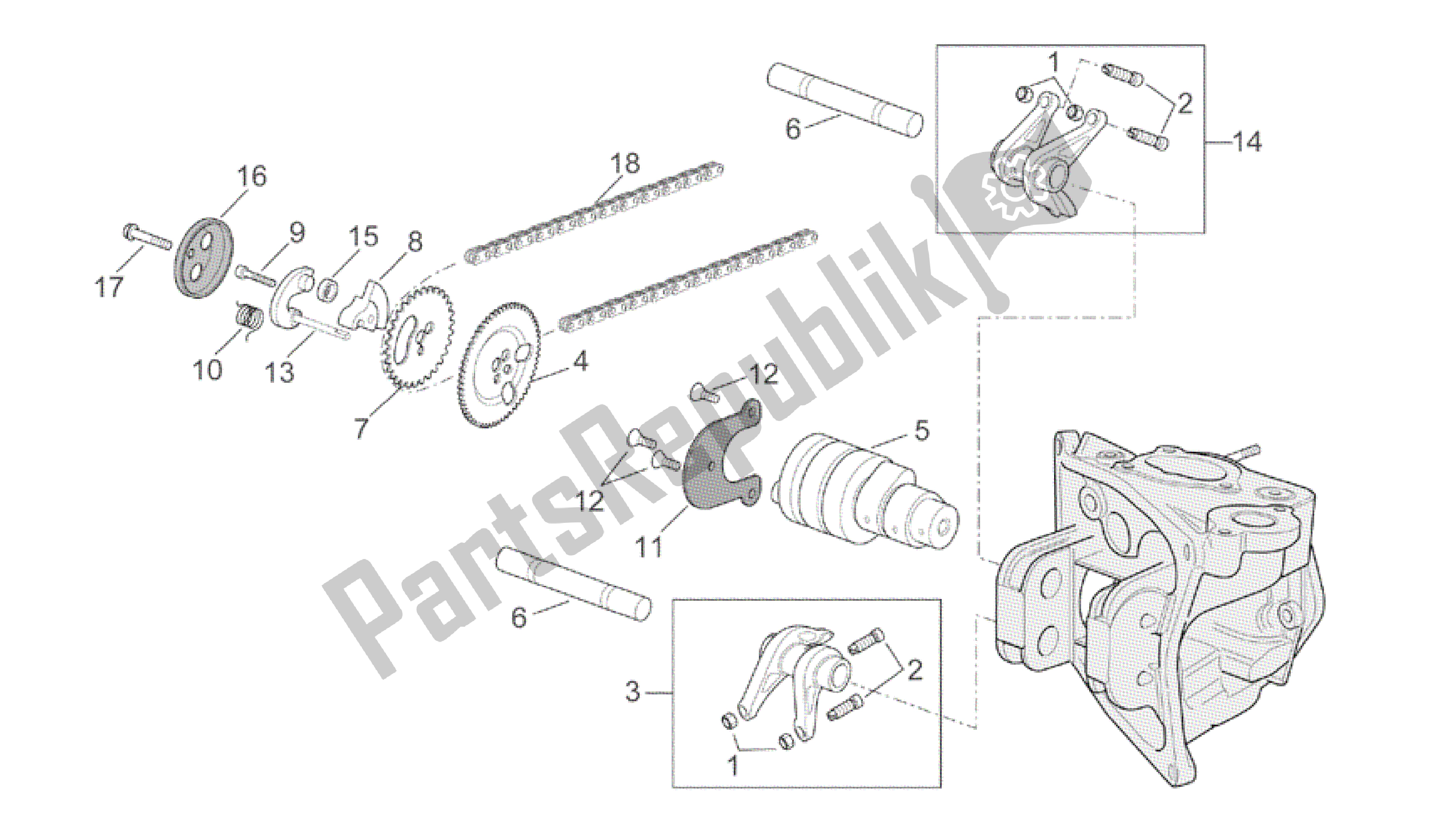 Toutes les pièces pour le Commande De Soupape du Aprilia Scarabeo 500 2003 - 2006