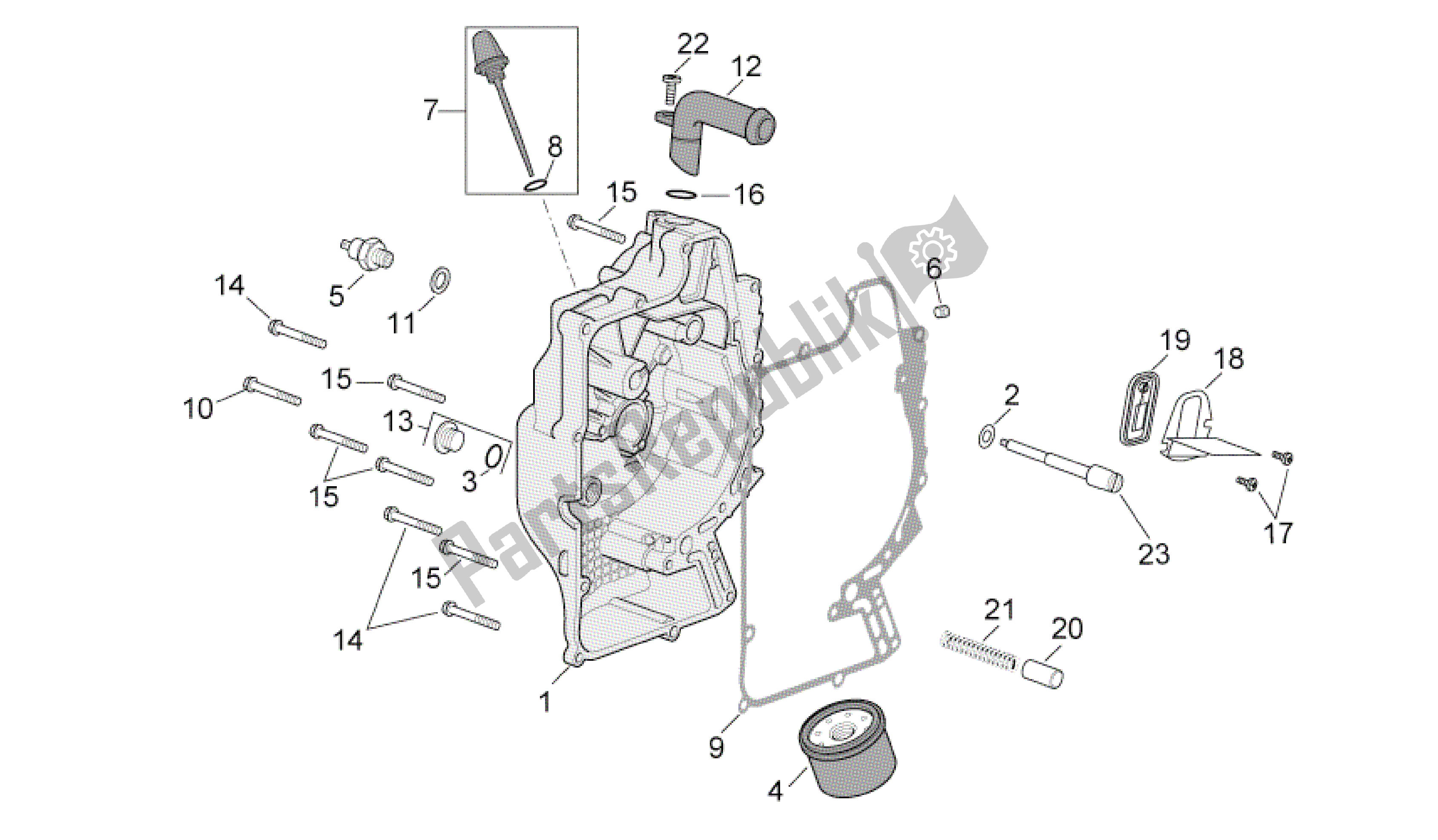 Toutes les pièces pour le Couvercle De Volant du Aprilia Scarabeo 500 2003 - 2006