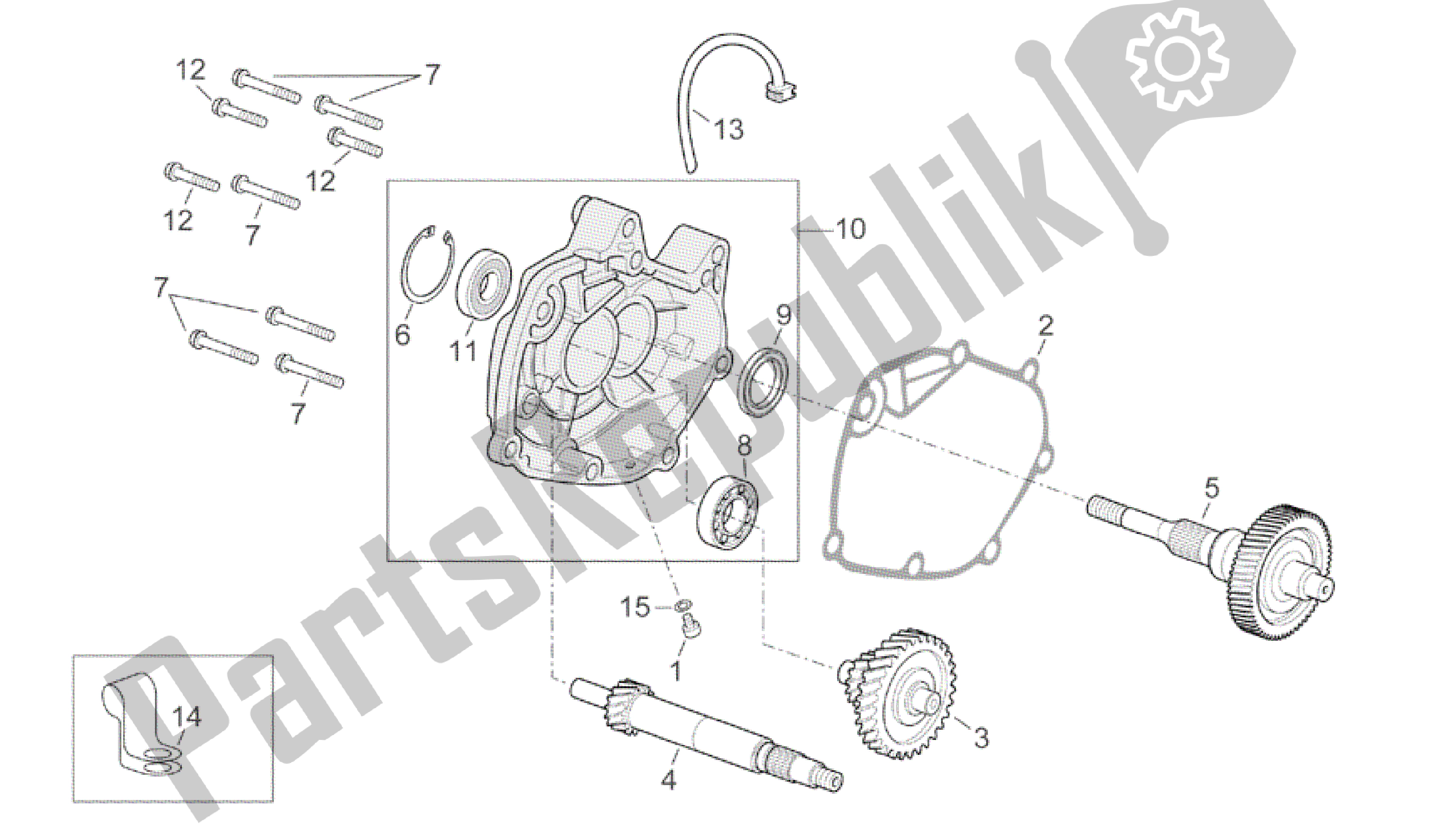 Tutte le parti per il Trasmissione del Aprilia Scarabeo 500 2003 - 2006