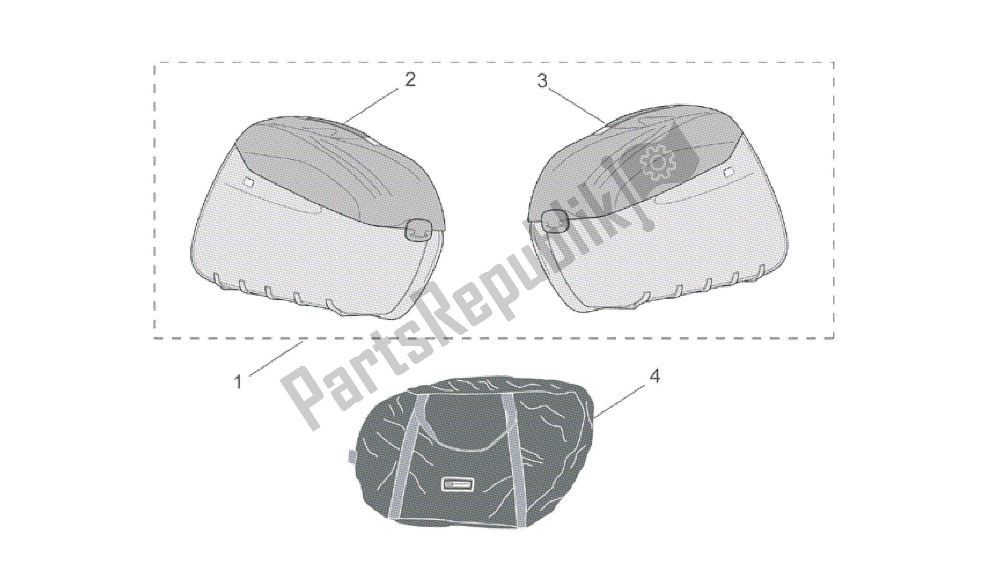 All parts for the Acc. - Top/cases, Side Cases of the Aprilia Scarabeo 500 2003 - 2006