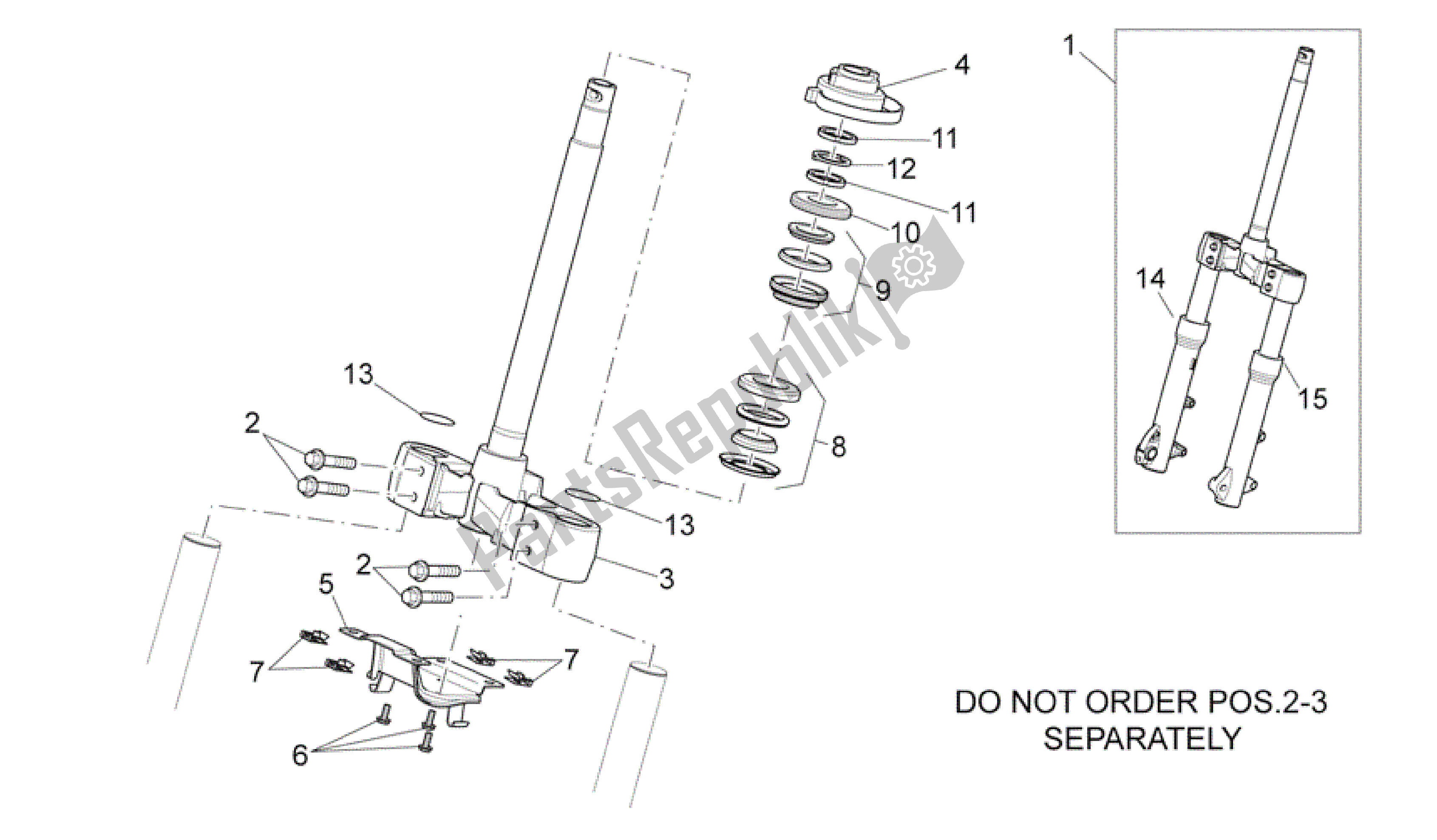 All parts for the Front Fork I of the Aprilia Scarabeo 400 2006 - 2008