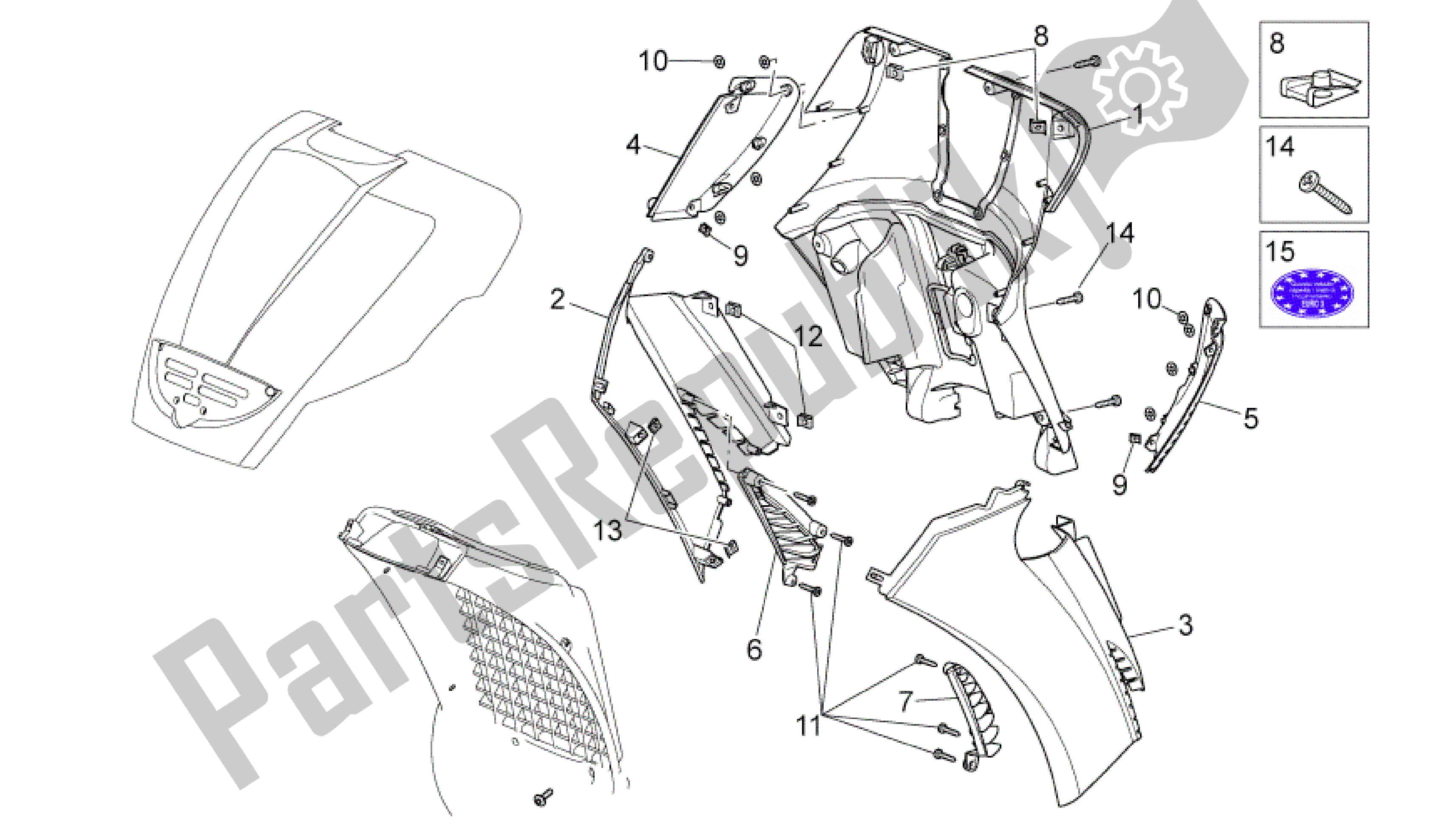 Todas las partes para Cuerpo Frontal Ii de Aprilia Scarabeo 400 2006 - 2008