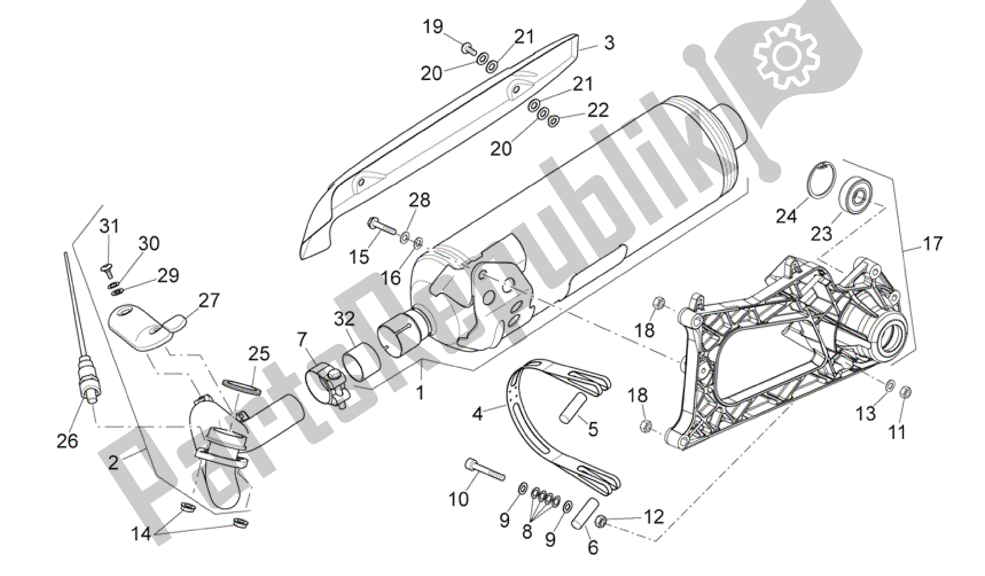 Wszystkie części do Jednostka Wydechowa Aprilia Scarabeo 400 2006 - 2008