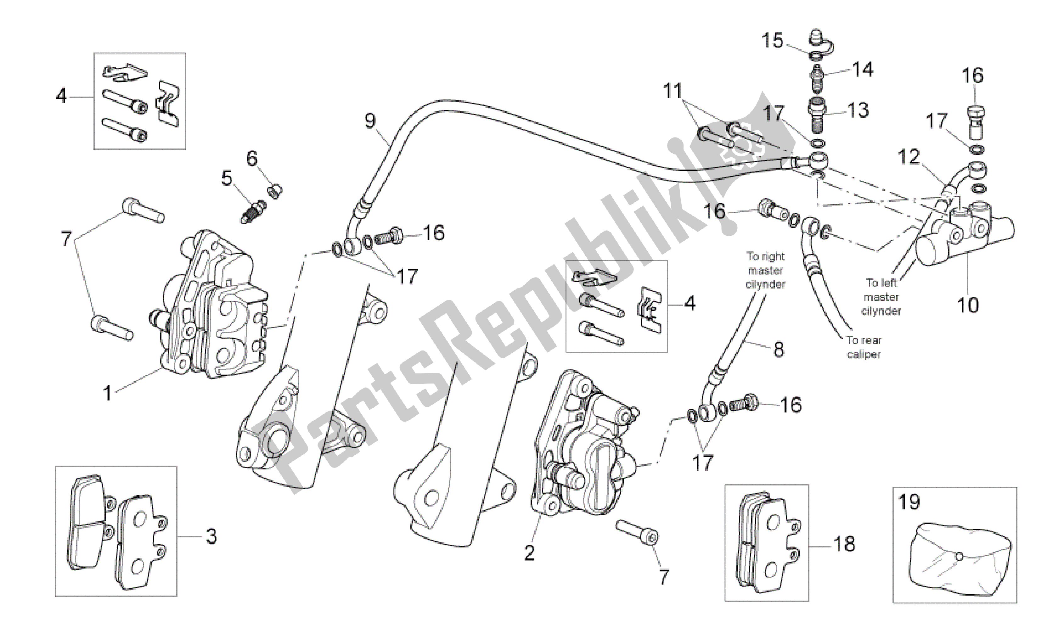 Alle Teile für das Bremssattel Vorne des Aprilia Scarabeo 400 2006 - 2008