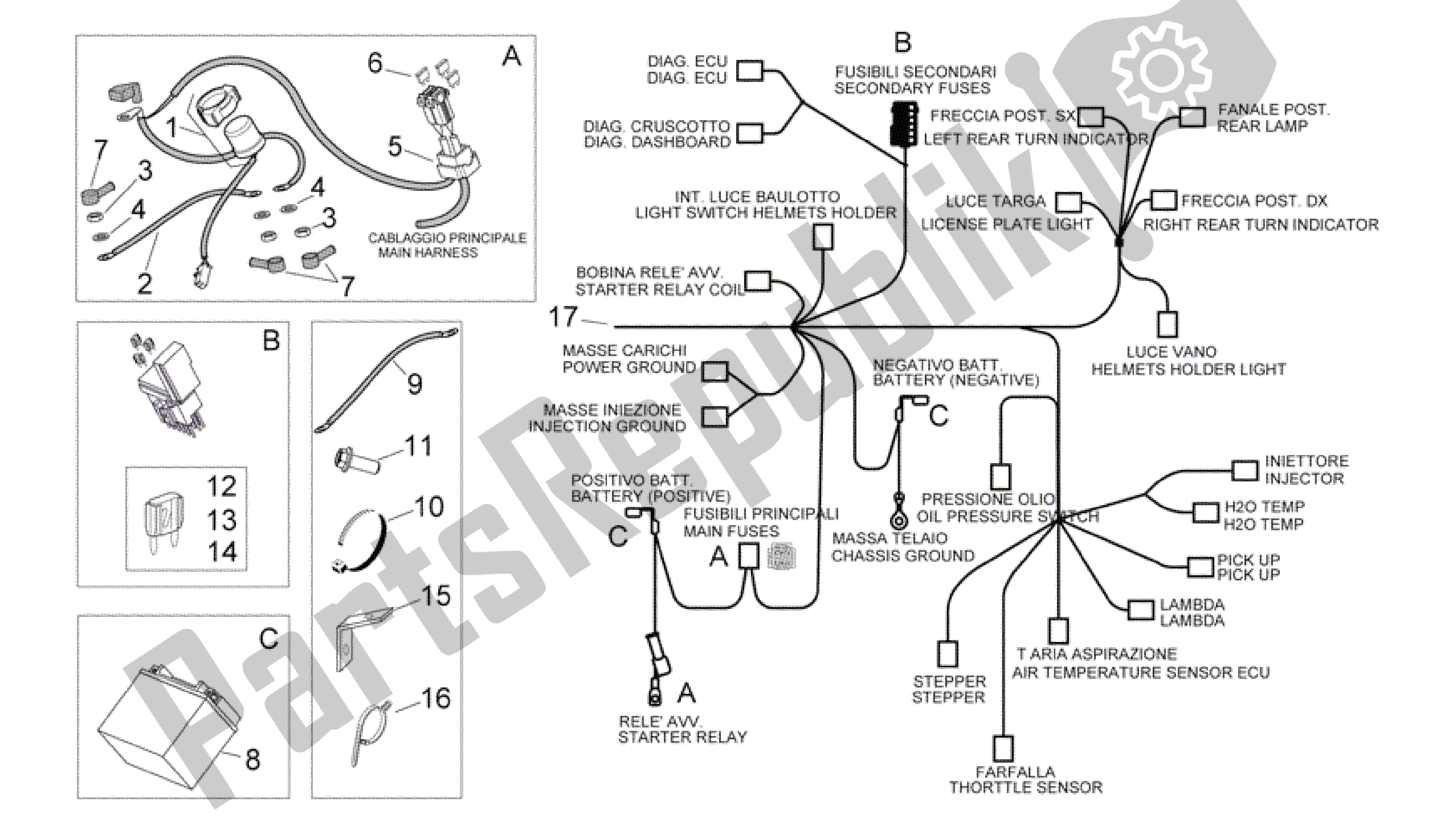 Alle Teile für das Elektrisches System Ii des Aprilia Scarabeo 400 2006 - 2008