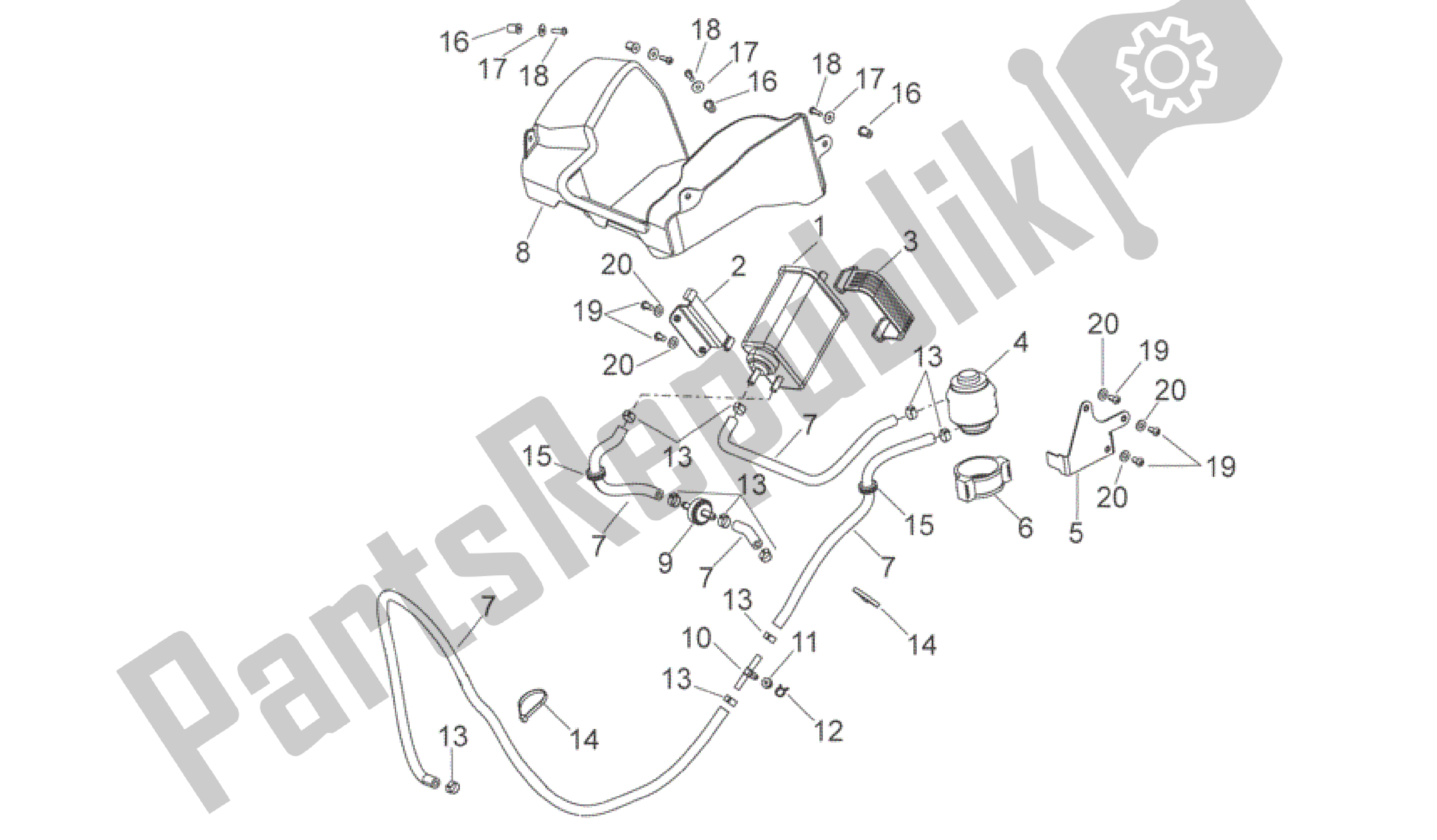 All parts for the Fuel Vapour Recover System of the Aprilia Scarabeo 400 2006 - 2008