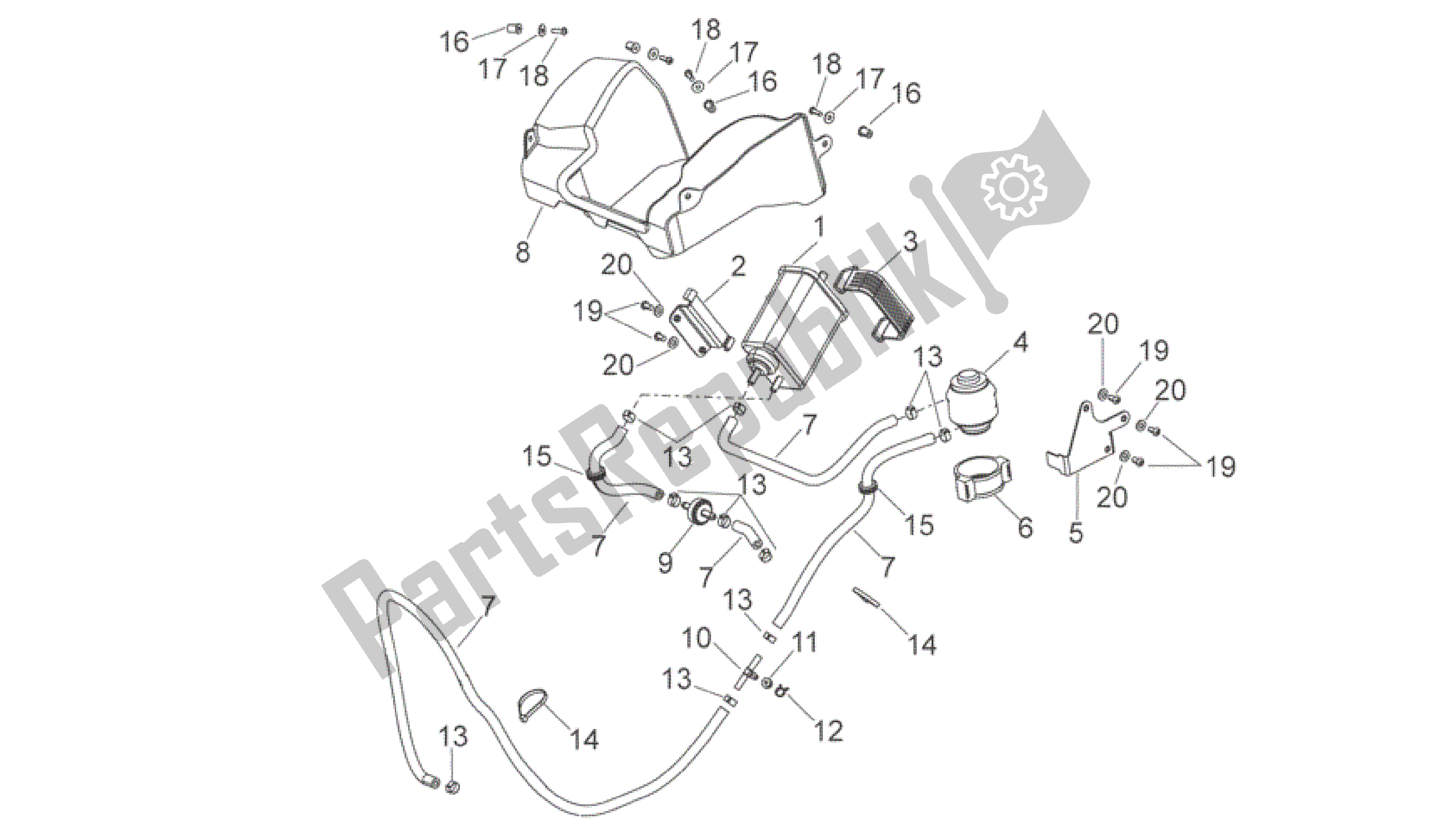 All parts for the Fuel Vapour Recover System of the Aprilia Scarabeo 400 2006 - 2008