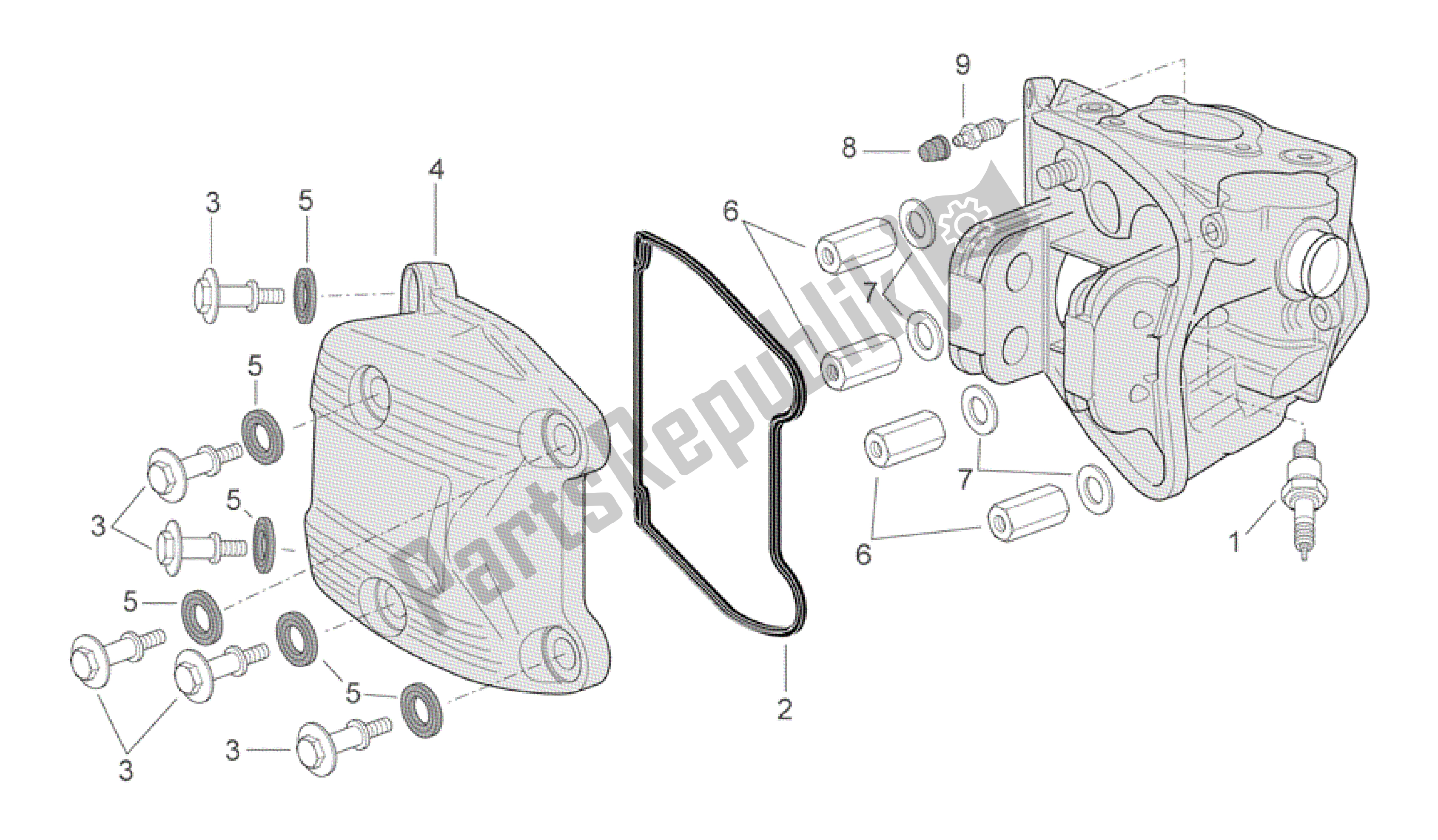 Tutte le parti per il Copricapo Cpl. Del Aprilia Scarabeo 400 2006 - 2008