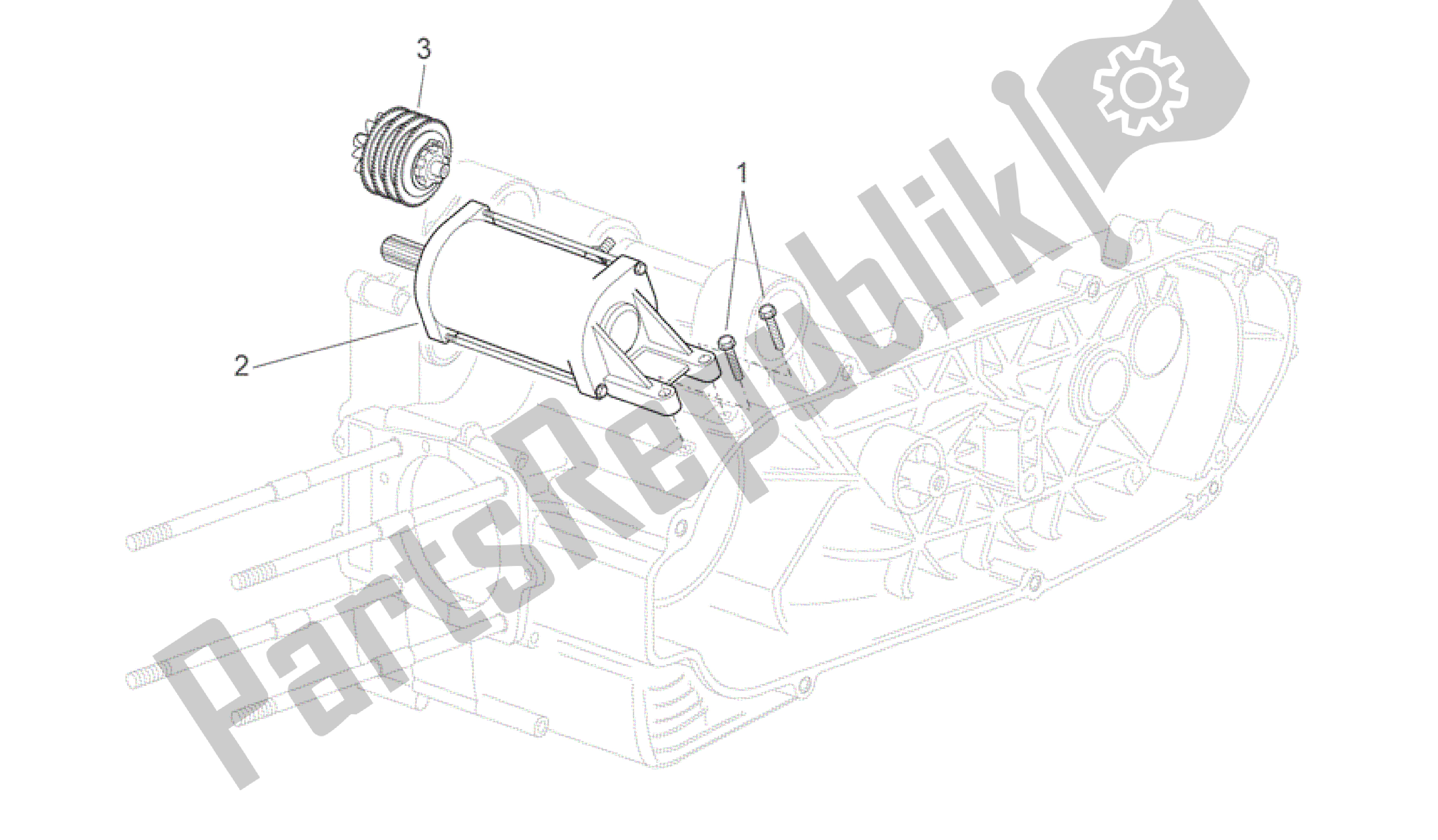 All parts for the Starter Motor of the Aprilia Scarabeo 400 2006 - 2008