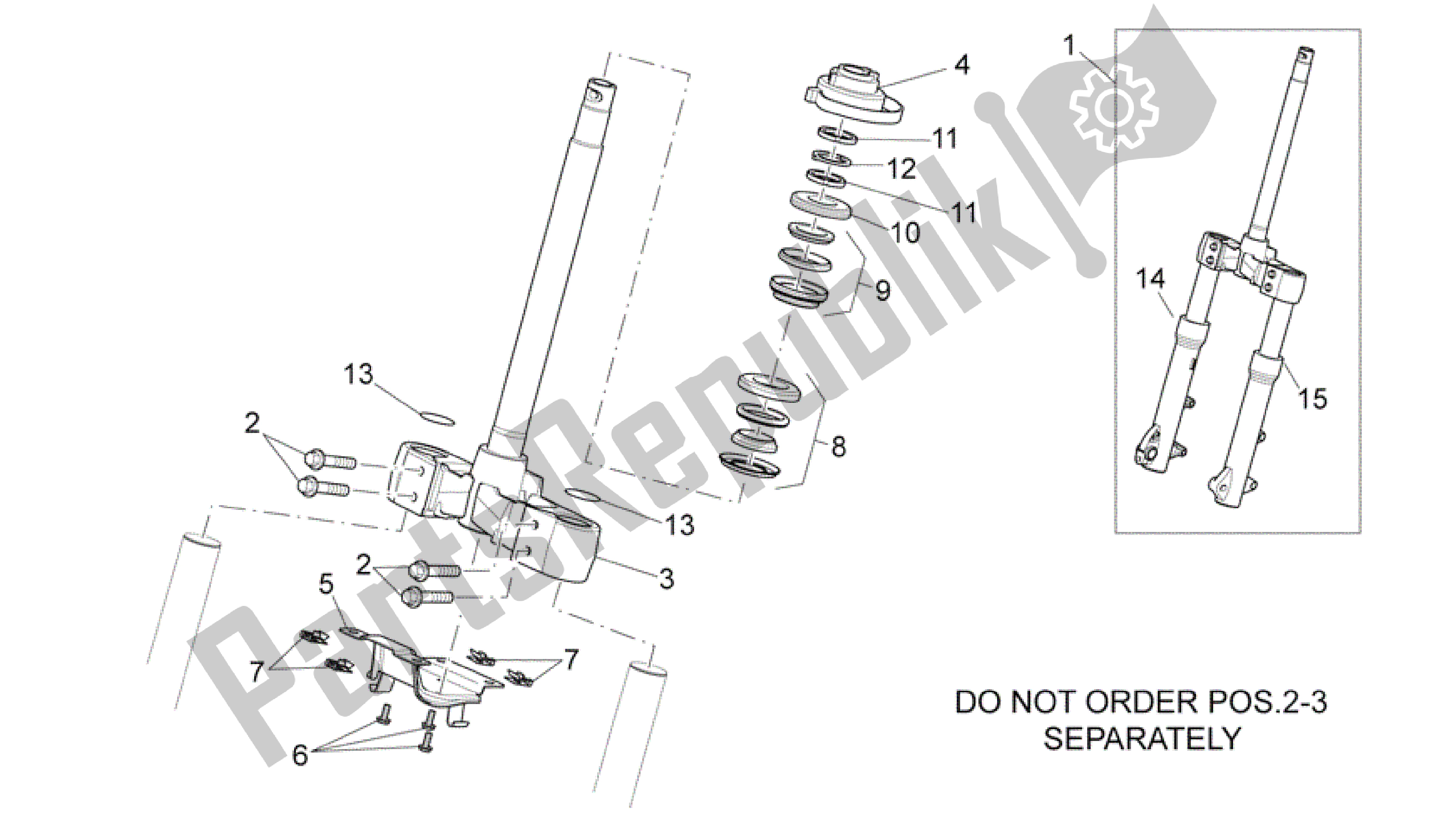 All parts for the Front Fork I of the Aprilia Scarabeo 492 2006 - 2008