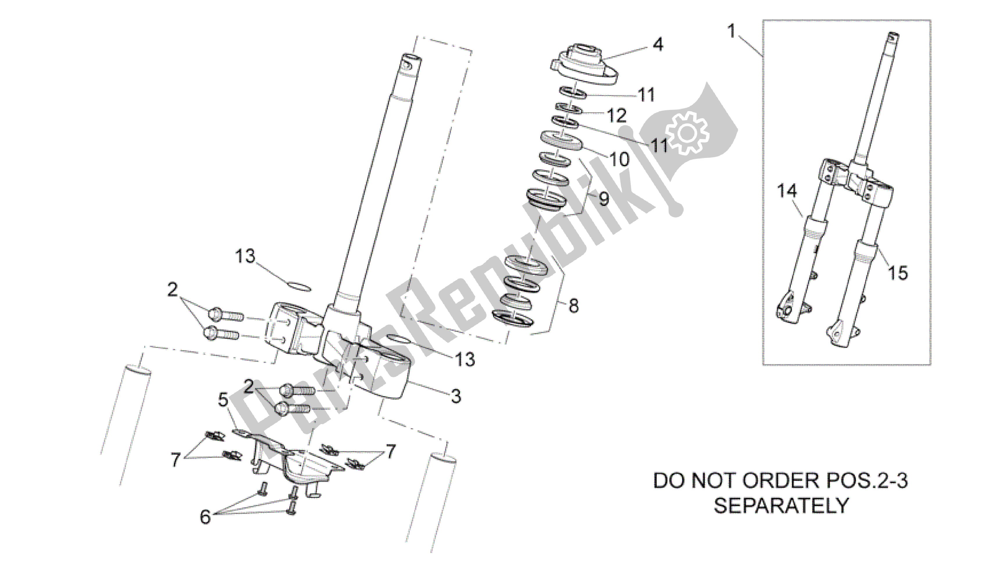 Wszystkie części do Przedni Widelec I Aprilia Scarabeo 492 2006 - 2008