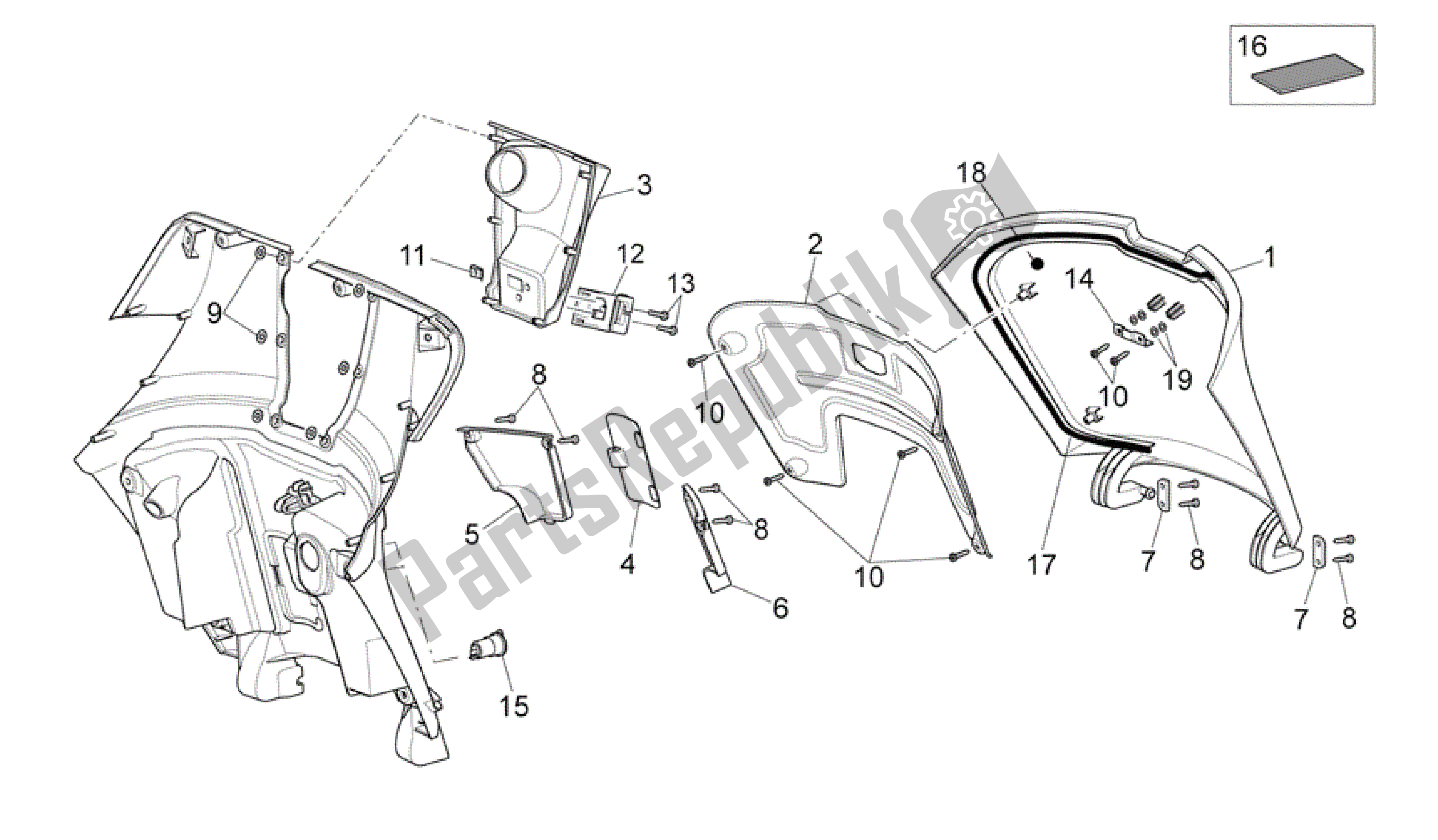 Tutte le parti per il Corpo Anteriore Iii del Aprilia Scarabeo 492 2006 - 2008