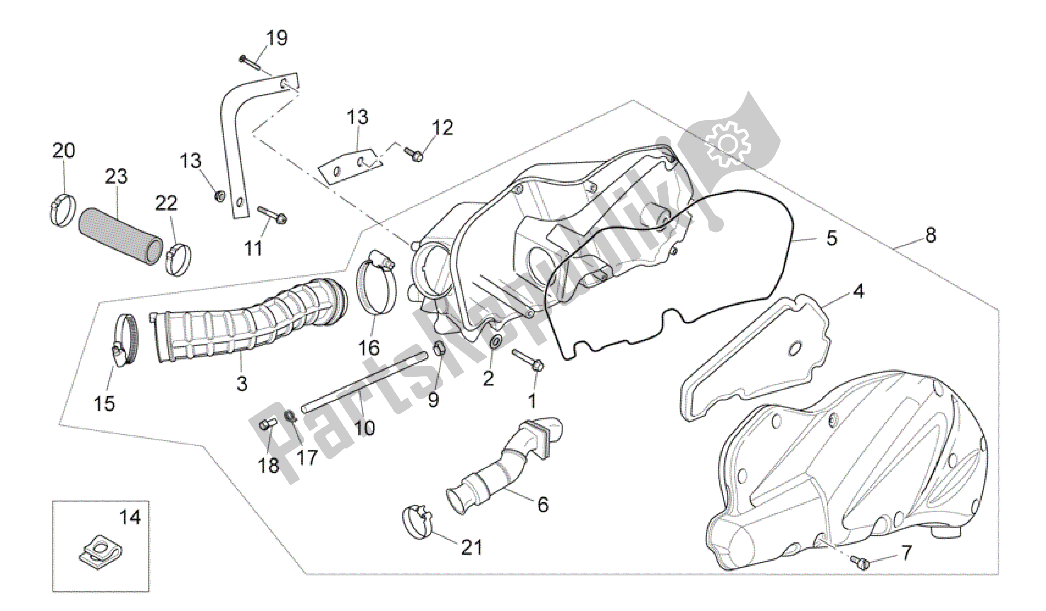 Wszystkie części do Skrzynka Powietrza Aprilia Scarabeo 492 2006 - 2008