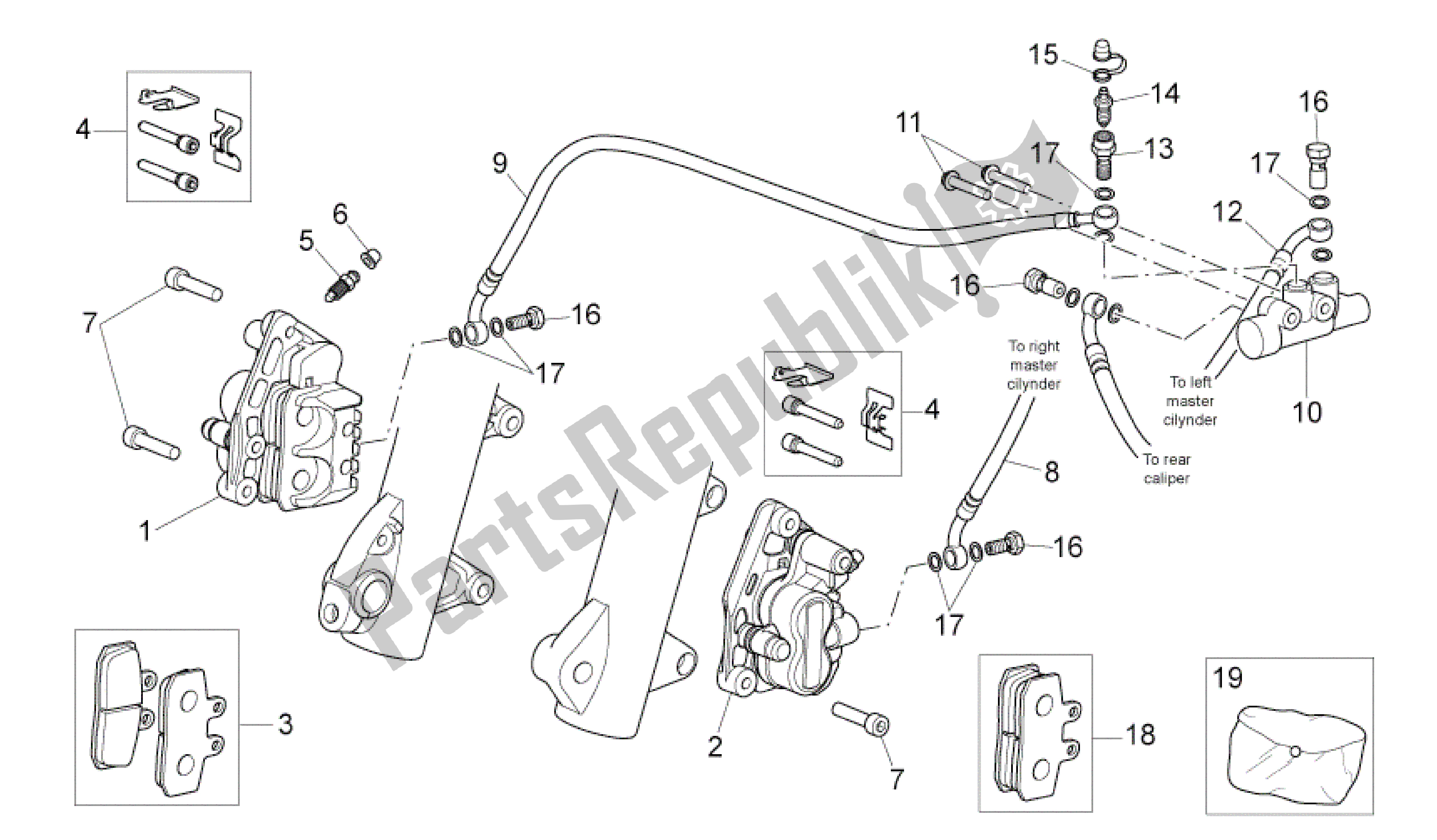 Alle Teile für das Bremssattel Vorne des Aprilia Scarabeo 492 2006 - 2008