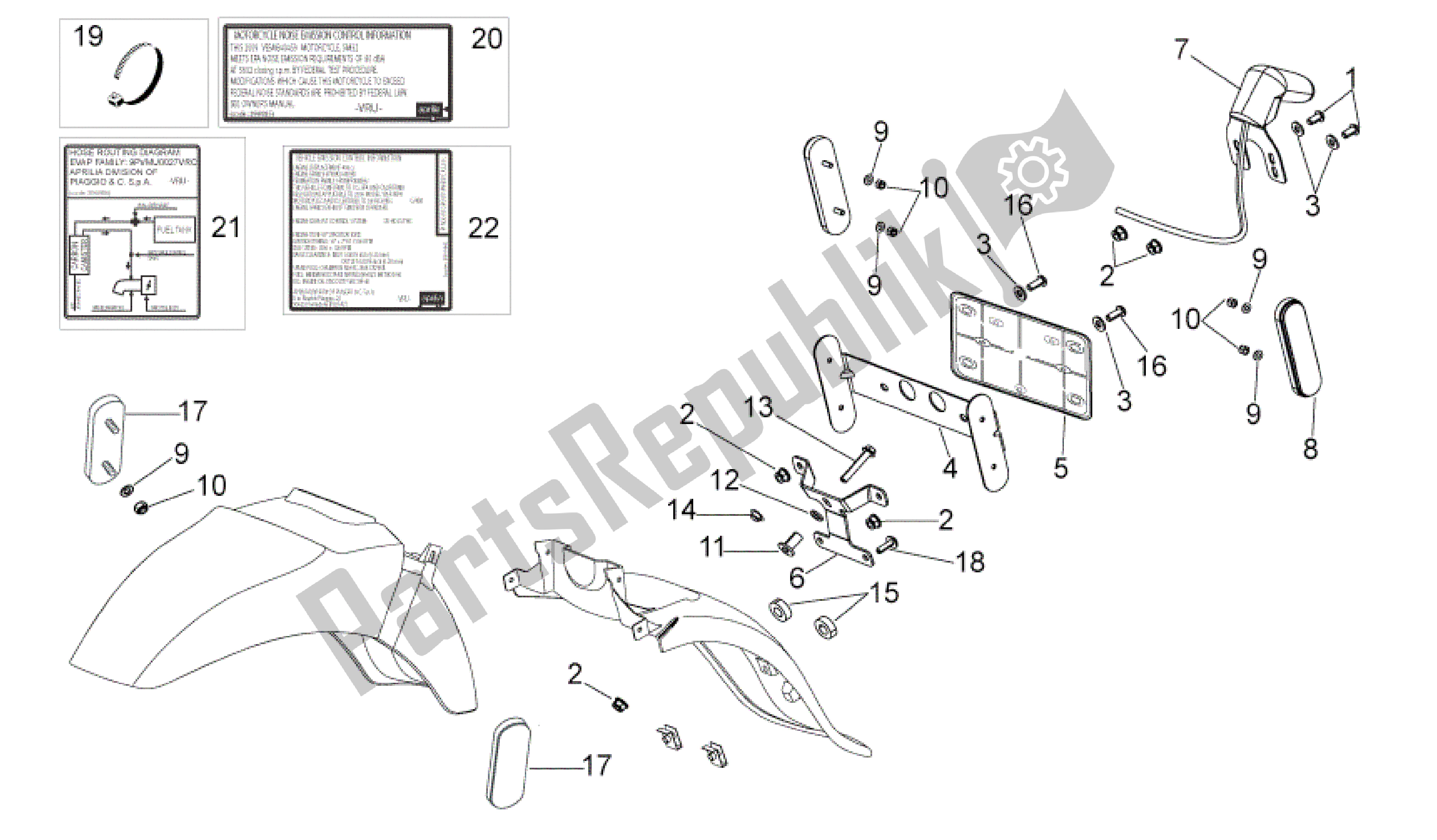 Toutes les pièces pour le Version Américaine du Aprilia Scarabeo 492 2006 - 2008