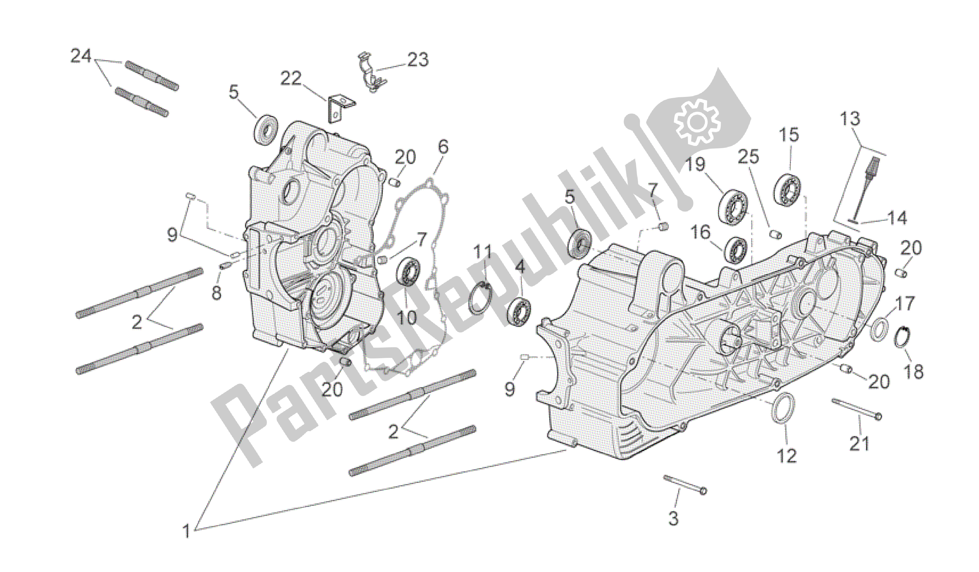 Tutte le parti per il Carter del Aprilia Scarabeo 492 2006 - 2008