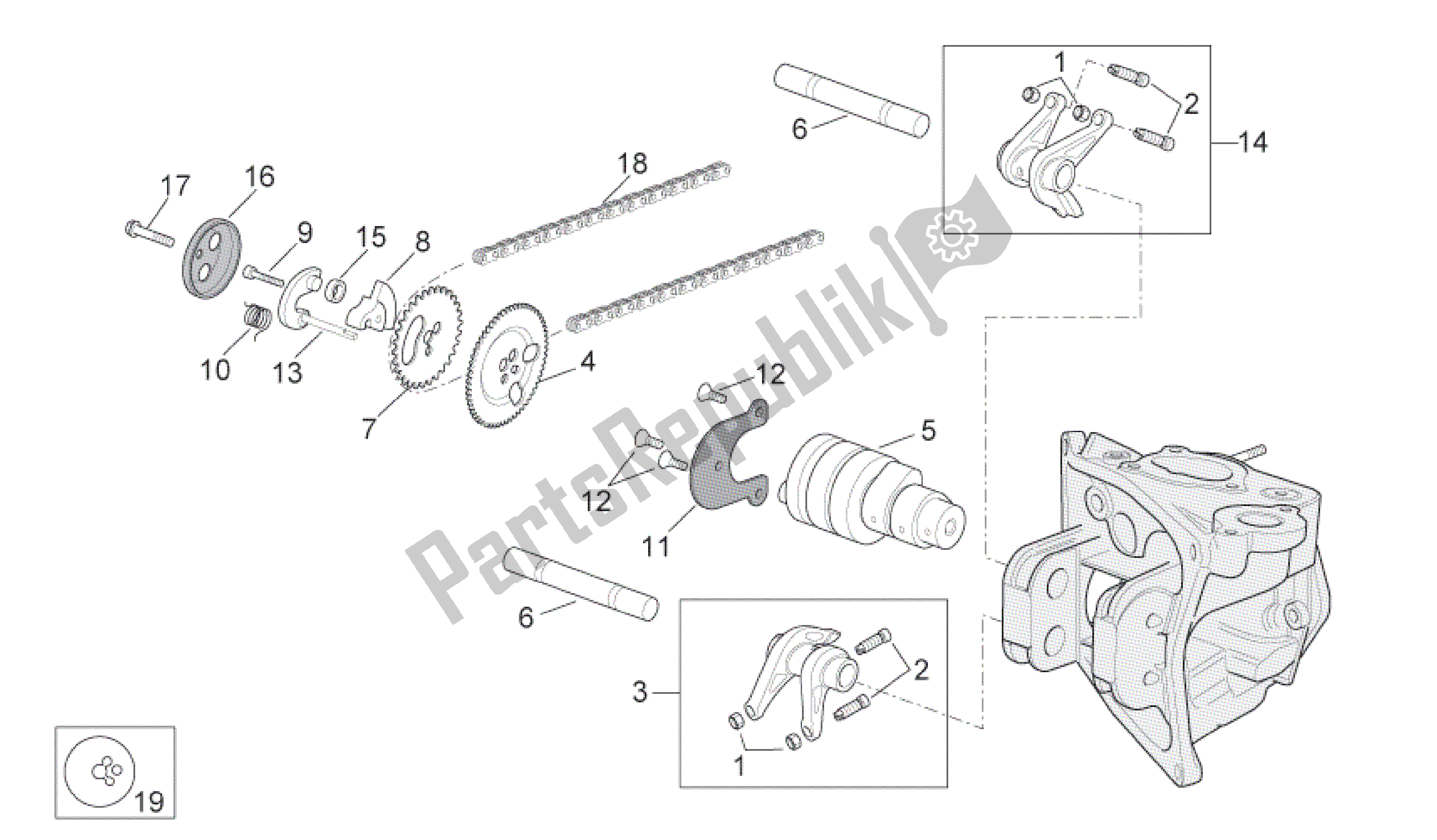 Alle Teile für das Ventilsteuerung des Aprilia Scarabeo 492 2006 - 2008