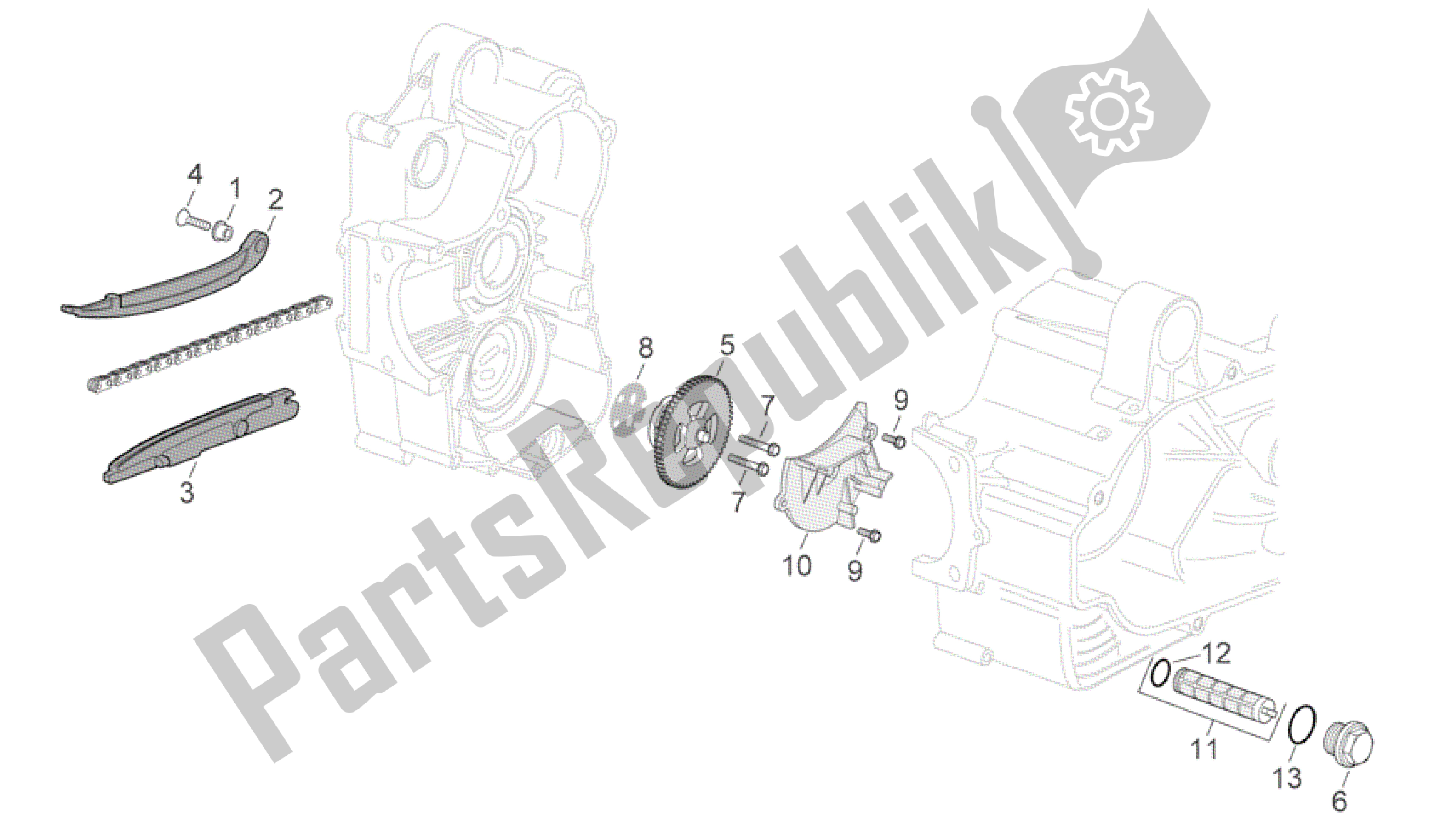 Wszystkie części do Pompa Olejowa Aprilia Scarabeo 492 2006 - 2008