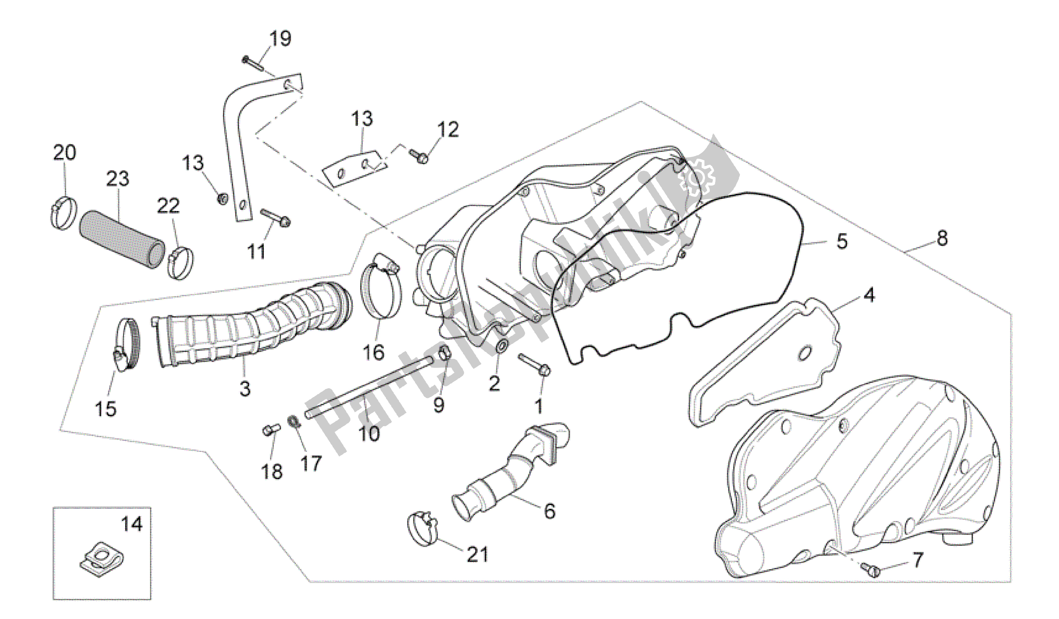 Toutes les pièces pour le Boite D'air du Aprilia Scarabeo 500 2006 - 2008