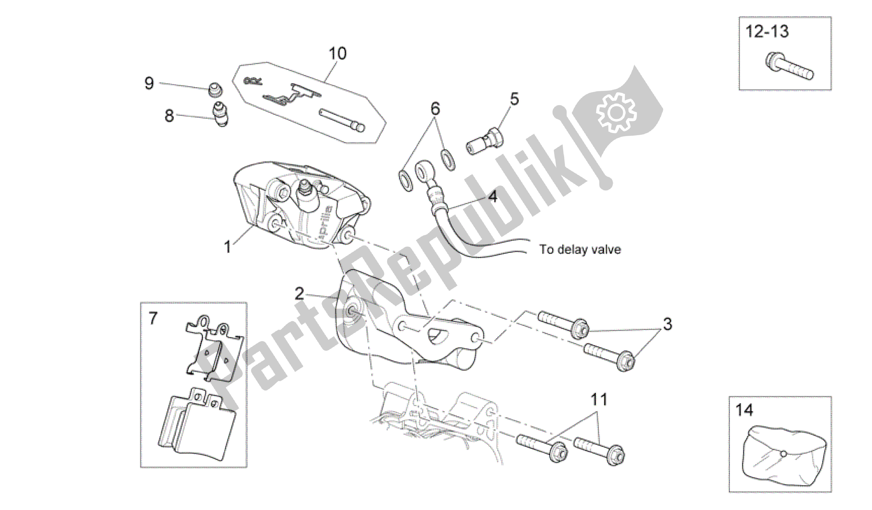 Todas las partes para Pinza De Freno Trasero de Aprilia Scarabeo 500 2006 - 2008