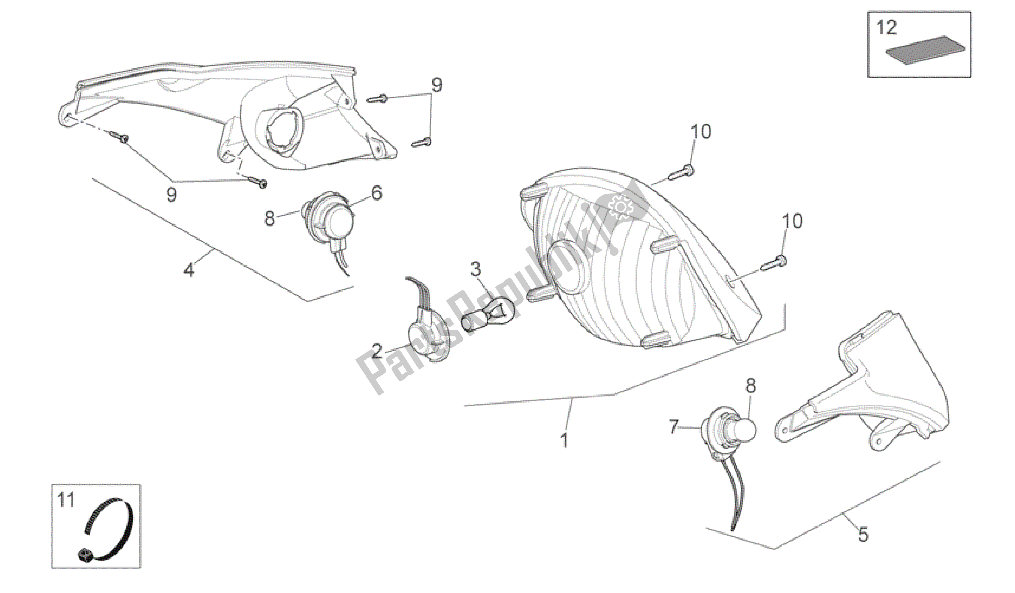 Todas las partes para Luces Traseras de Aprilia Scarabeo 500 2006 - 2008